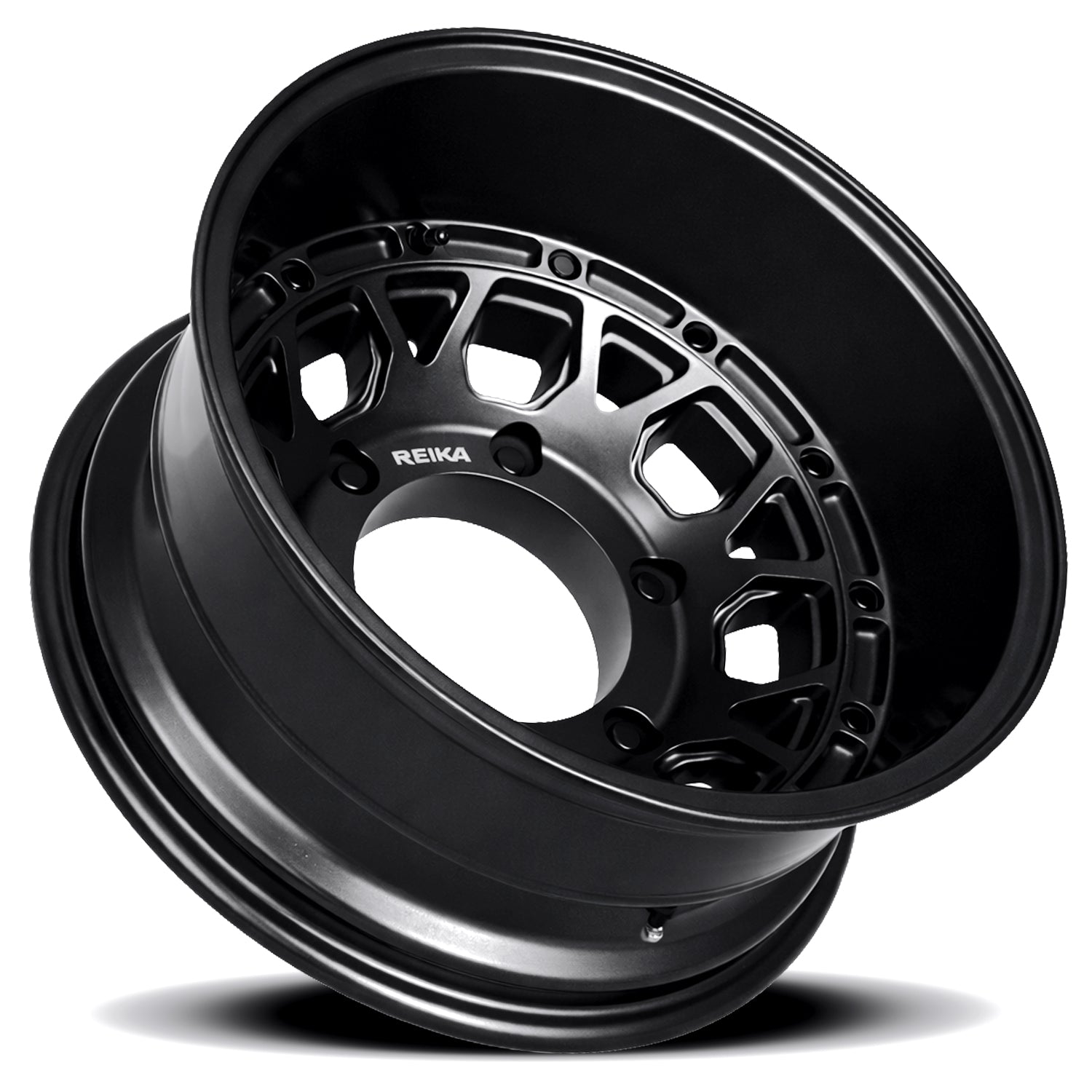 Reika R45V Marauder Super Single wheel in Satin Black – lay-down view