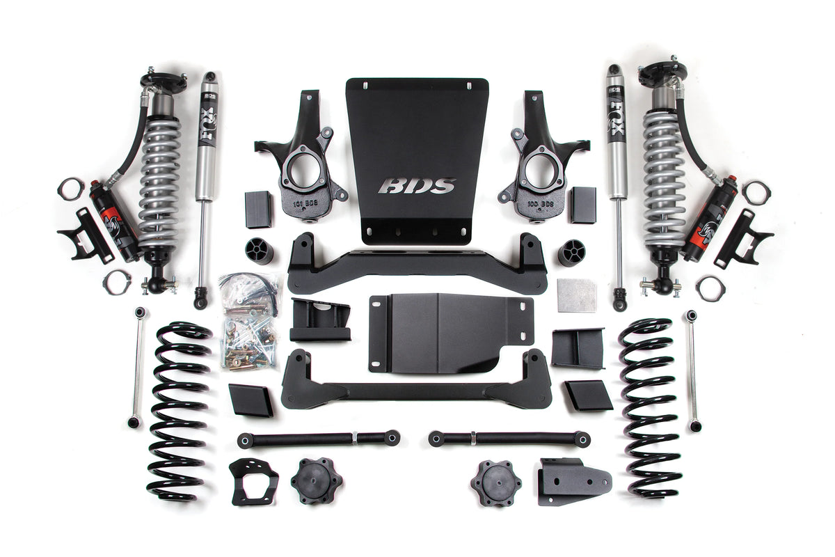 BDS Suspension FOX 2.5 Performance Elite 6 Inch Coilover Lift Kit Chevy Avalanche Suburban Tahoe GMC Yukon 1500 4WD (2007-2014)