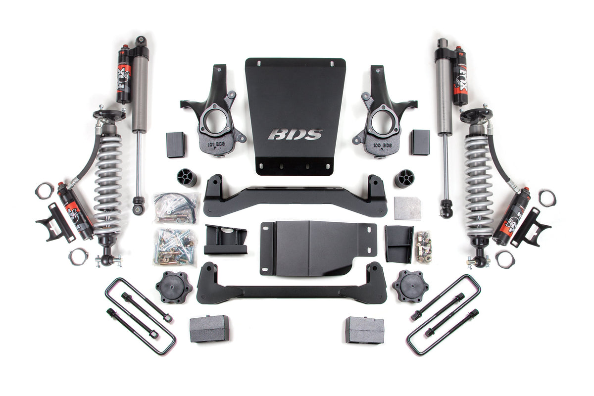 BDS 4 Inch Lift Kit FOX 2.5 Performance Elite Coilovers Chevy Silverado 1500 GMC Sierra 1500 4WD (2007–2013)