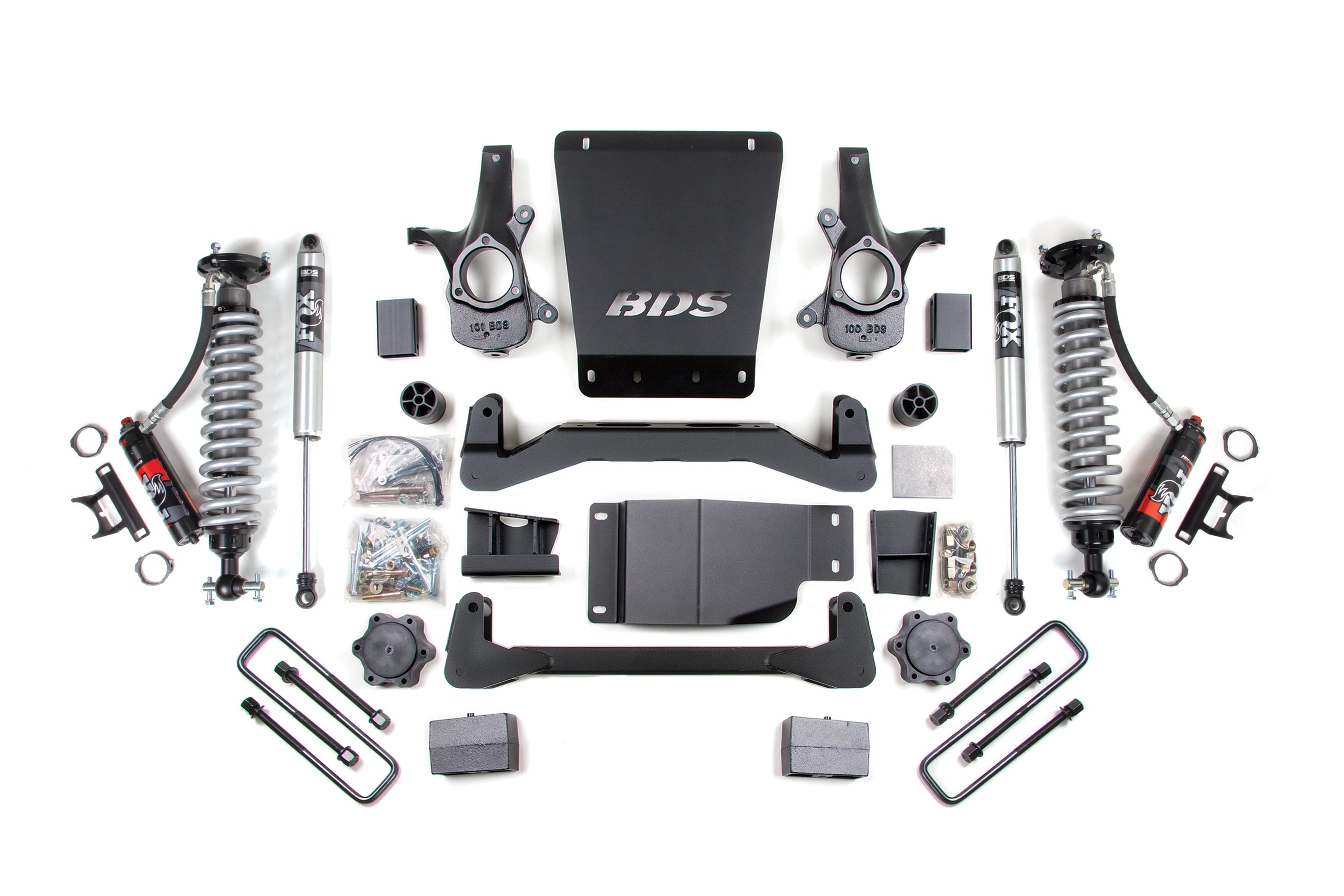 BDS 4 Inch Lift Kit FOX 2.5 Performance Elite Coilovers Chevy Silverado 1500 GMC Sierra 1500 4WD (2007–2013)