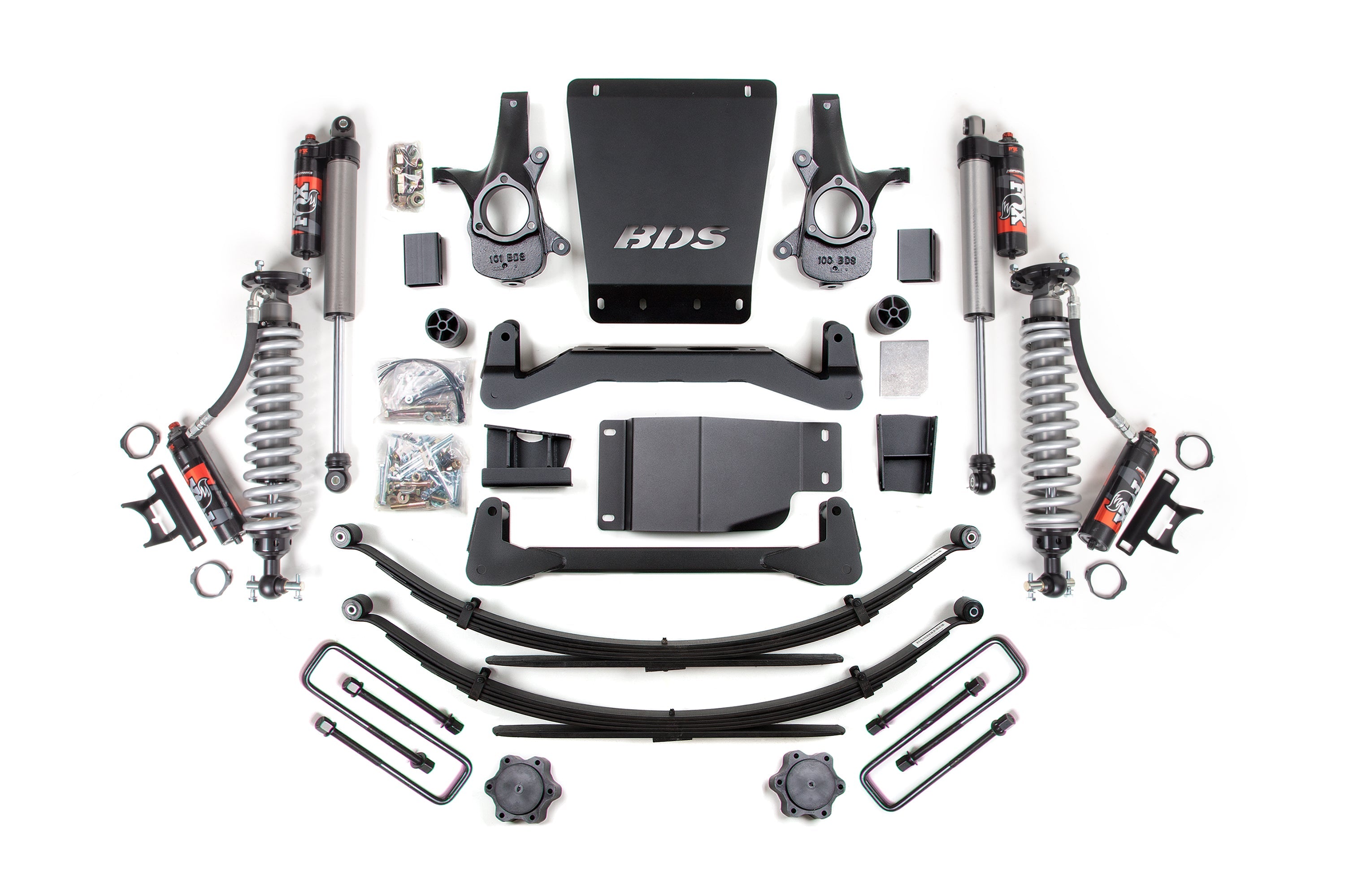 BDS 4 Inch Lift Kit FOX 2.5 Performance Elite Coilovers Chevy Silverado 1500 GMC Sierra 1500 4WD (2007–2013)