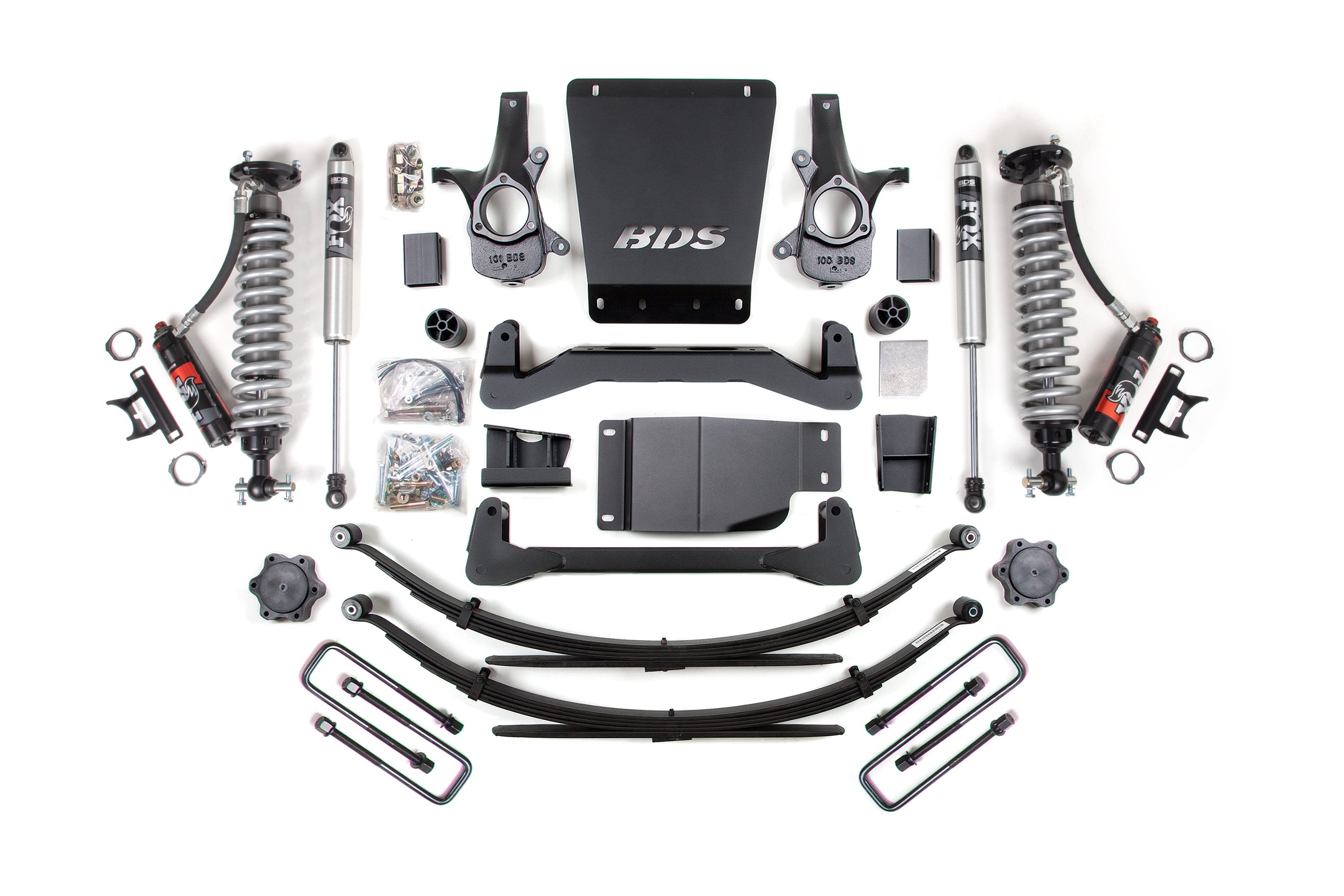 BDS 4 Inch Lift Kit FOX 2.5 Performance Elite Coilovers Chevy Silverado 1500 GMC Sierra 1500 4WD (2007–2013)