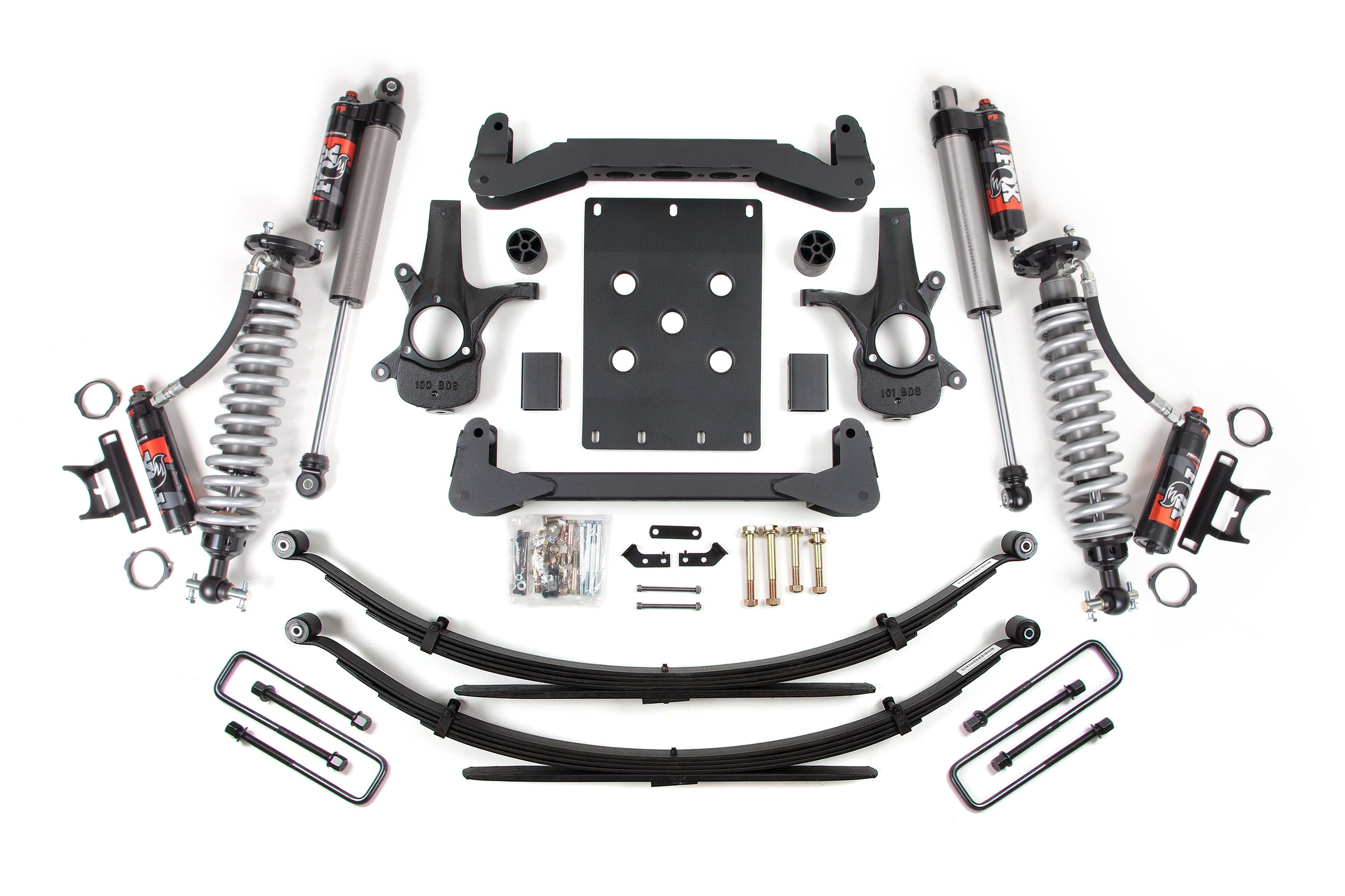 BDS 4 Inch Lift Kit FOX 2.5 Performance Elite Coilover for Chevy Silverado 1500 or GMC Sierra 1500 2WD (2007–2013)