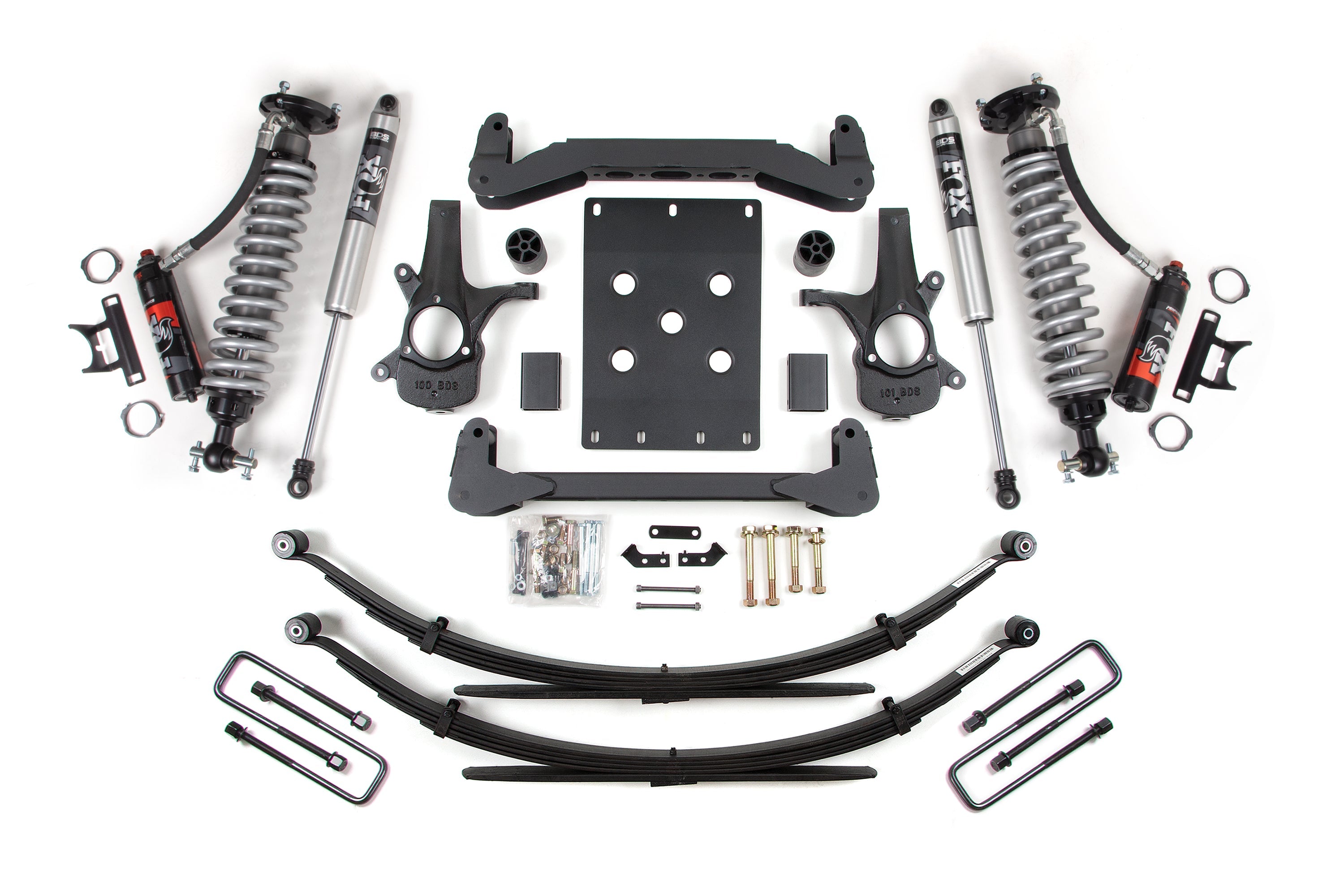 BDS 4 Inch Lift Kit FOX 2.5 Performance Elite Coilover for Chevy Silverado 1500 or GMC Sierra 1500 2WD (2007–2013)