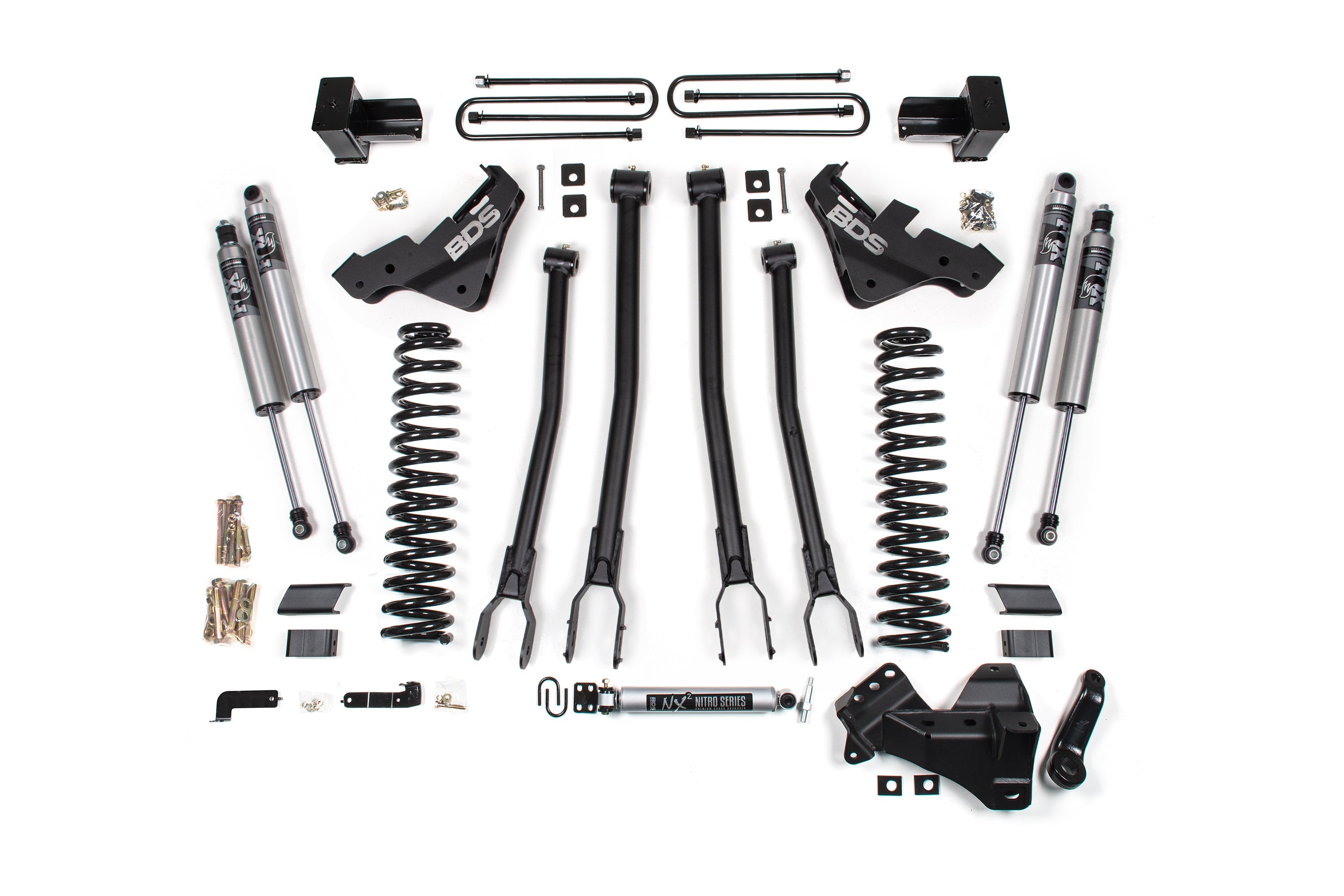 BDS 5 Inch Suspension Lift Kit w/ 4-Link & FOX 2.5 Performance Elite Ford F-250/F-350 Super Duty Diesel 4WD (2023–2026)