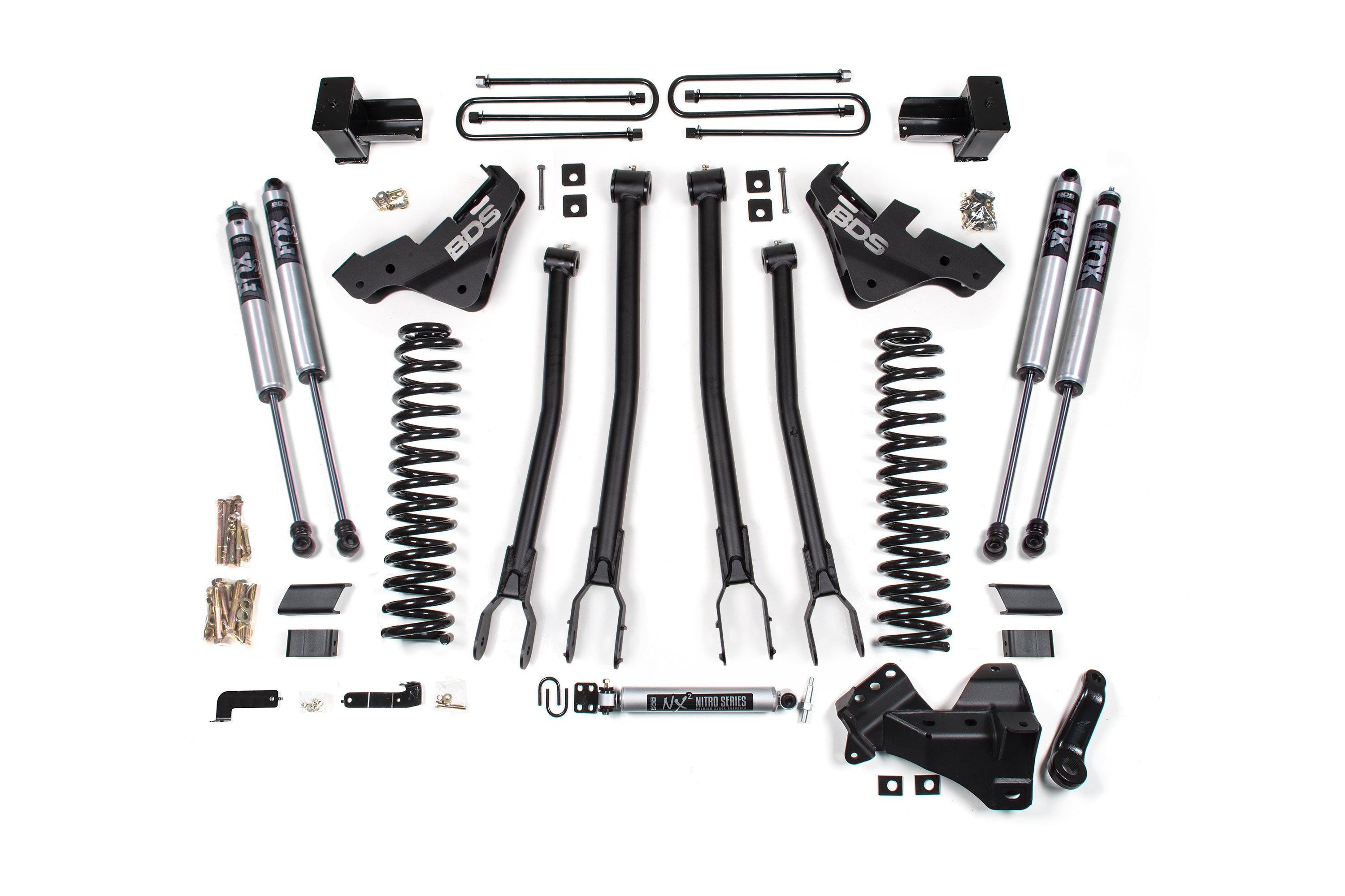 BDS 5 Inch Suspension Lift Kit w/ 4-Link & FOX 2.5 Performance Elite Ford F-250/F-350 Super Duty Diesel 4WD (2023–2026)
