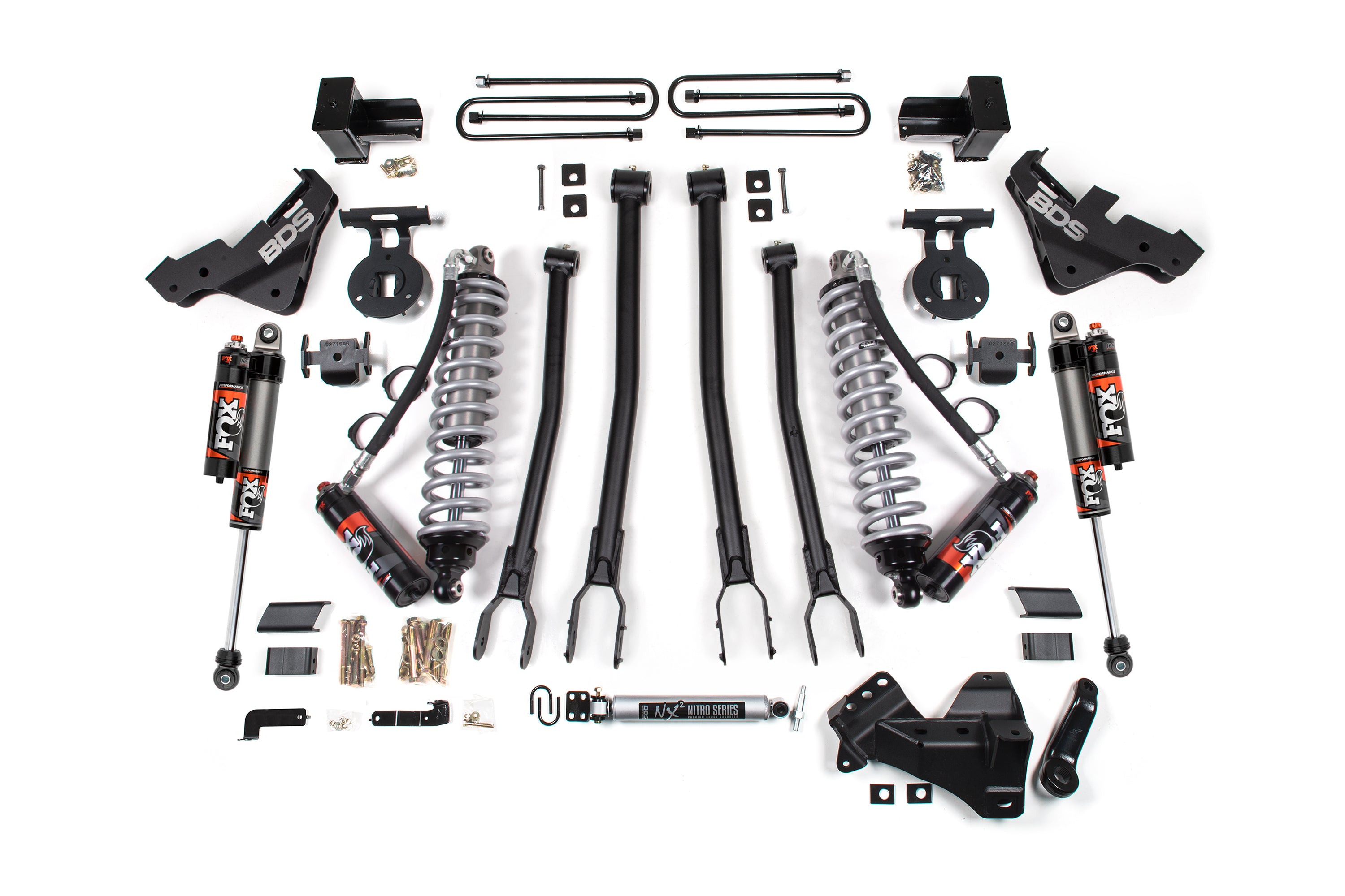 5 Inch Lift Kit w/ 4-Link | FOX 2.5 Performance Elite Coil-Over Conversion | Ford F250/F350 Super Duty (23-26) 4WD | Diesel - Leaf Springs / FOX 2.5 Performance Series