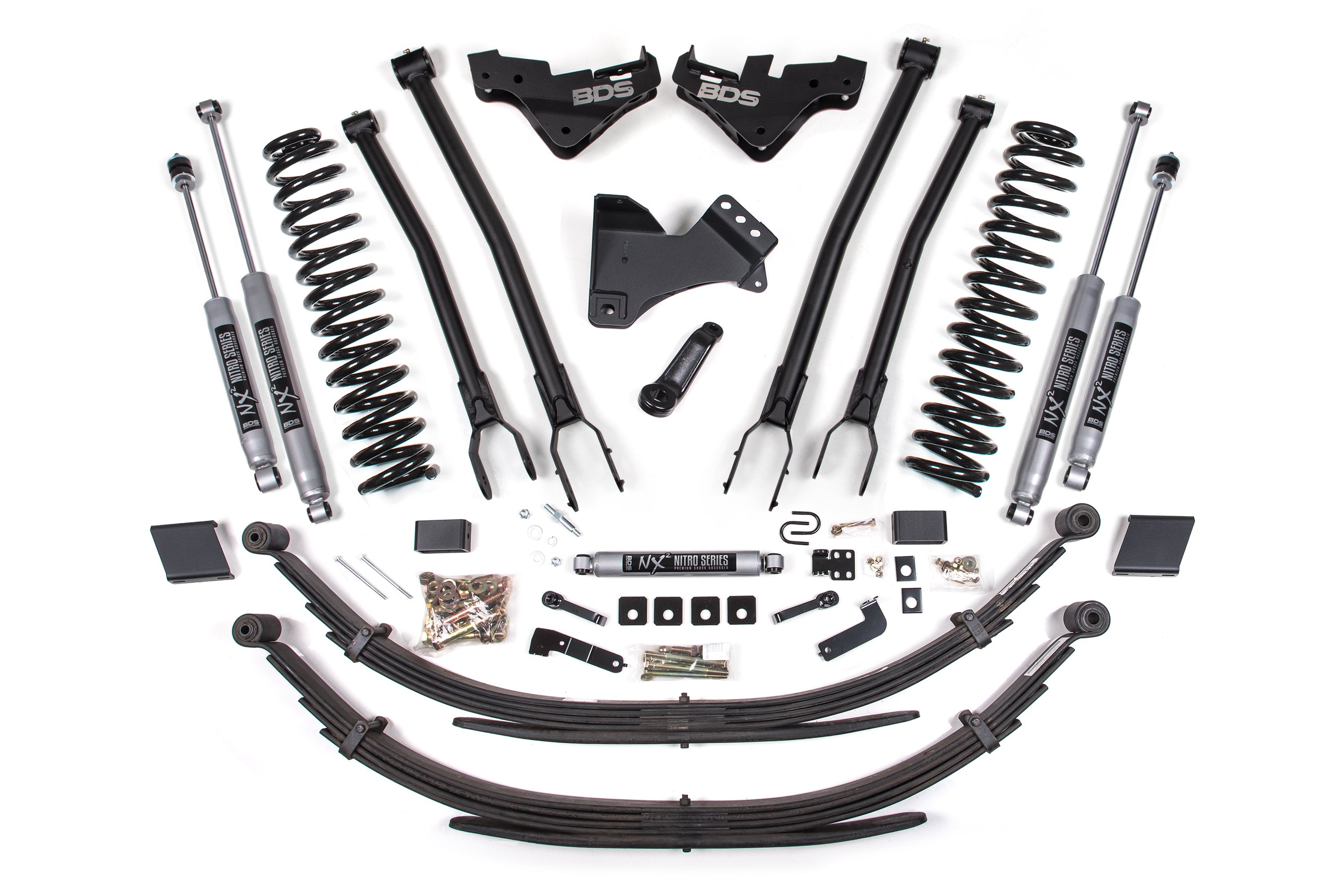BDS 5 Inch Suspension Lift Kit w/ 4-Link & FOX 2.5 Performance Elite Ford F-250/F-350 Super Duty Diesel 4WD (2023–2026)