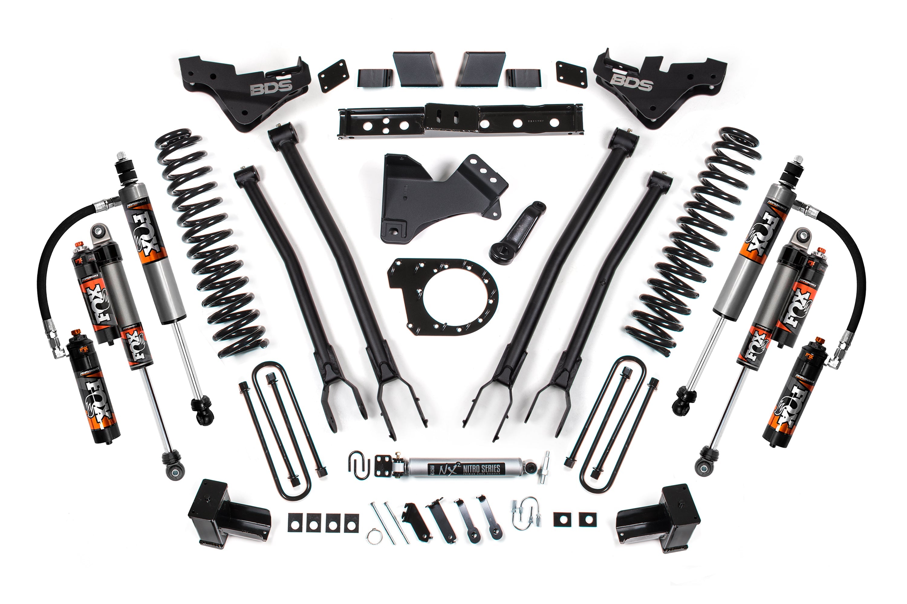 BDS 7 Inch 4-Link Lift Kit FOX 2.5 Performance Elite for Ford F250 & F350 Super Duty Diesel 4WD (2023–2026)