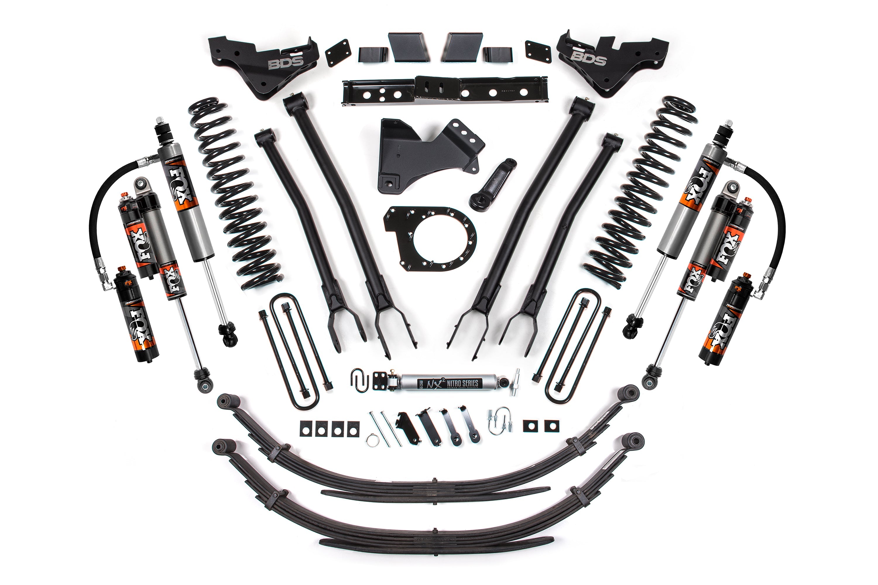 BDS 7 Inch 4-Link Lift Kit FOX 2.5 Performance Elite for Ford F250 & F350 Super Duty Diesel 4WD (2023–2026)
