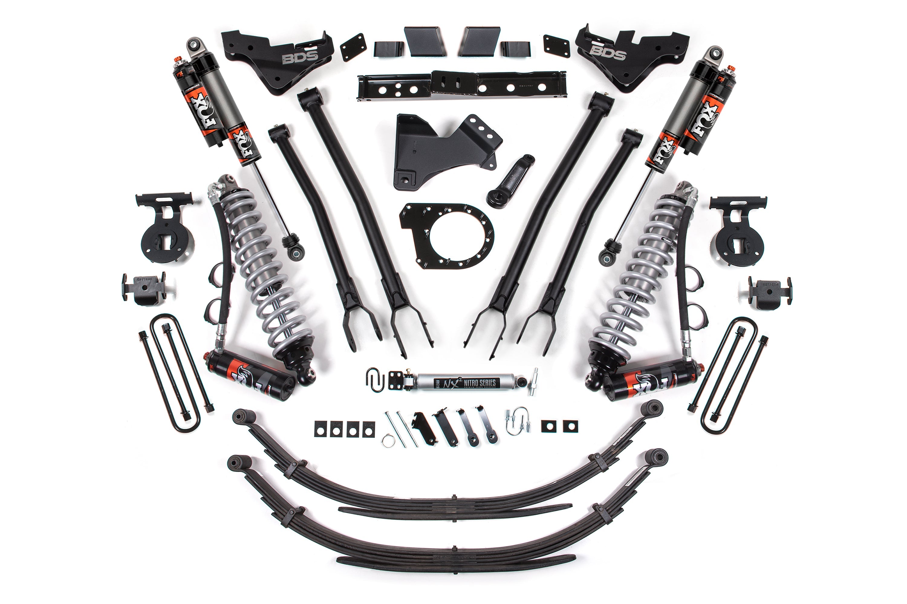 BDS 7 Inch Lift Kit 4-Link FOX 2.5 Performance Elite Ford F250 F350 Su ...