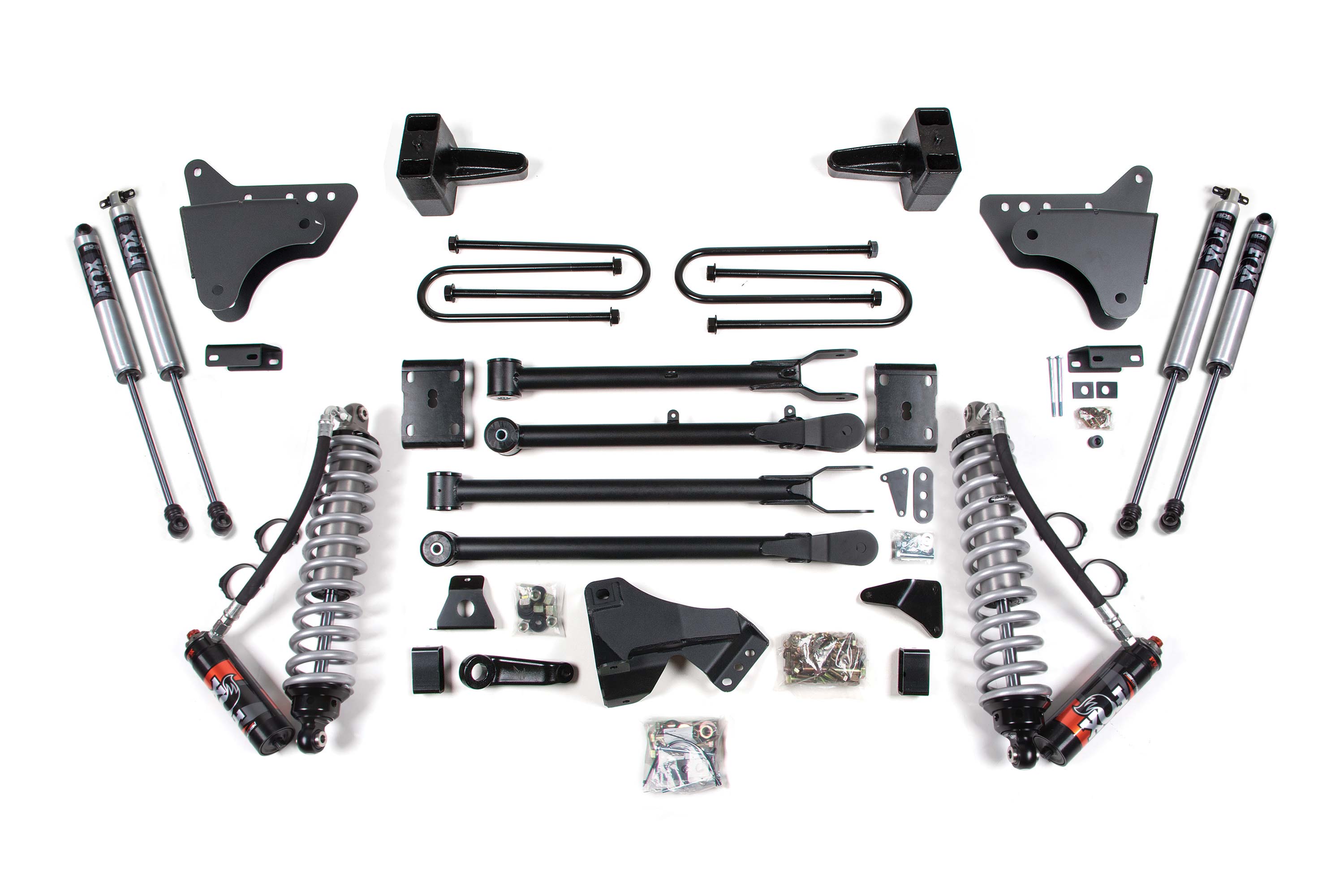 4 Inch Lift Kit w/ 4-Link | FOX 2.5 Performance Elite Coil-Over Conversion | Ford F250/F350 Super Duty (11-16) 4WD | Diesel - Leaf Springs