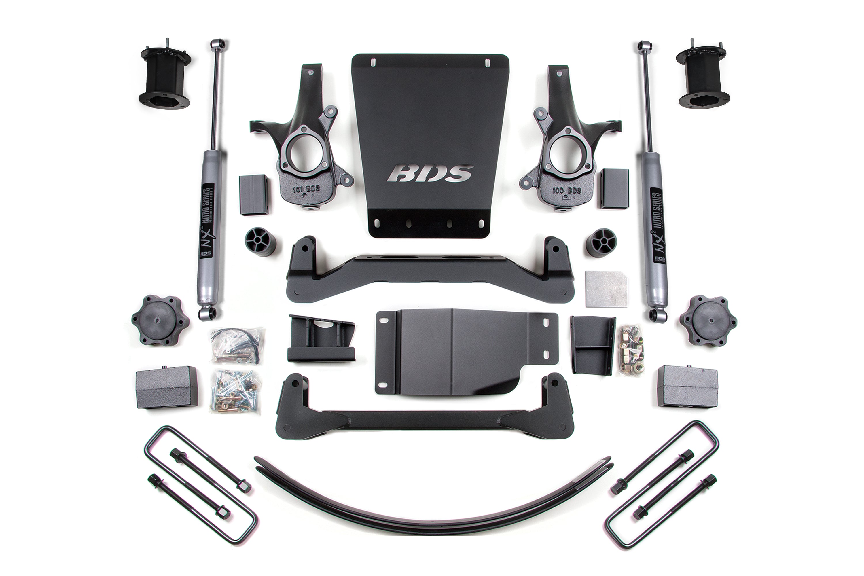 6 Inch Lift Kit | Chevy Silverado or GMC Sierra 1500 (07-13) 4WD - Block Kit and Add-A-Leaf / NX2 Nitro Series