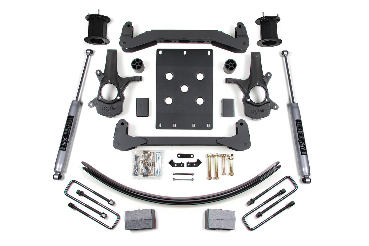 6 Inch Lift Kit | Chevy Silverado or GMC Sierra 1500 (07-13) 2WD - Leaf Springs / NX2 Nitro Series