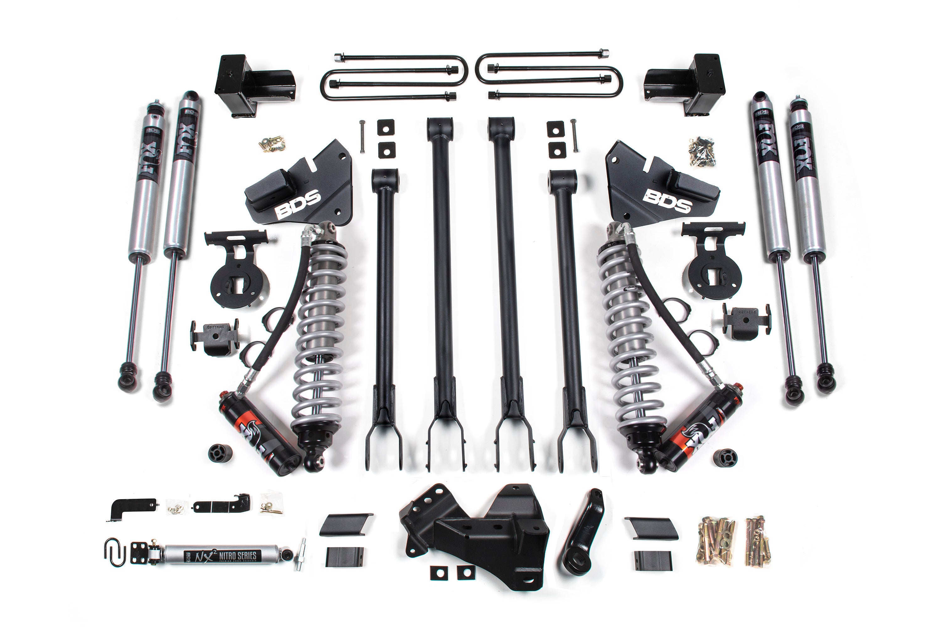 5 Inch Lift Kit w/ 4-Link | FOX 2.5 Performance Elite Coil-Over Conversion | Ford F250/F350 Super Duty (20-22) 4WD | Diesel - Leaf Springs / FOX 2.0 Performance Series