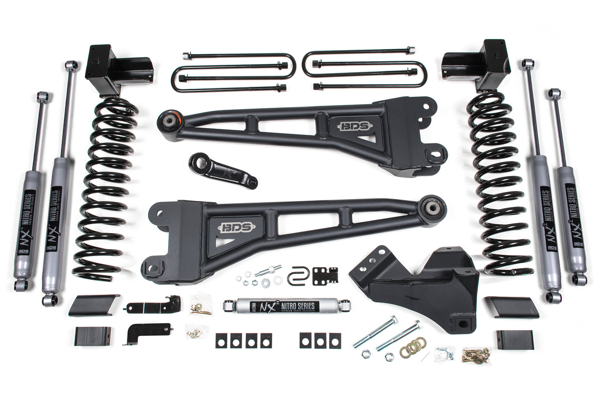 4 Inch Lift Kit w/ Radius Arm | Ford F350 Super Duty DRW (17-19) 4WD | Gas - NX2 Nitro Series