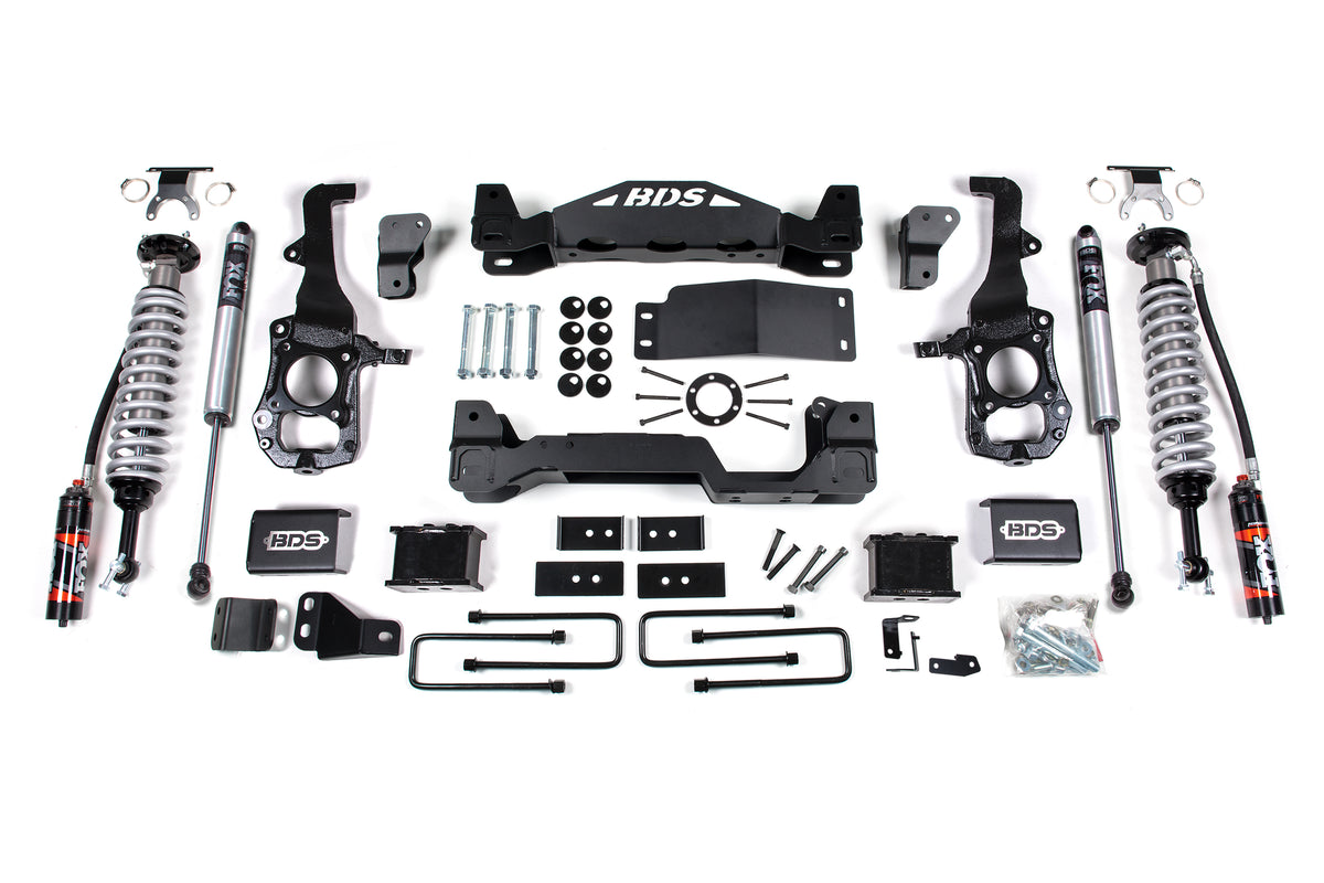 6 Inch Lift Kit | FOX 2.5 Performance Elite Coil-Over | Ford F150 (21-26) 4WD - 4 Inch Block Kit / FOX 2.0 Performance Series