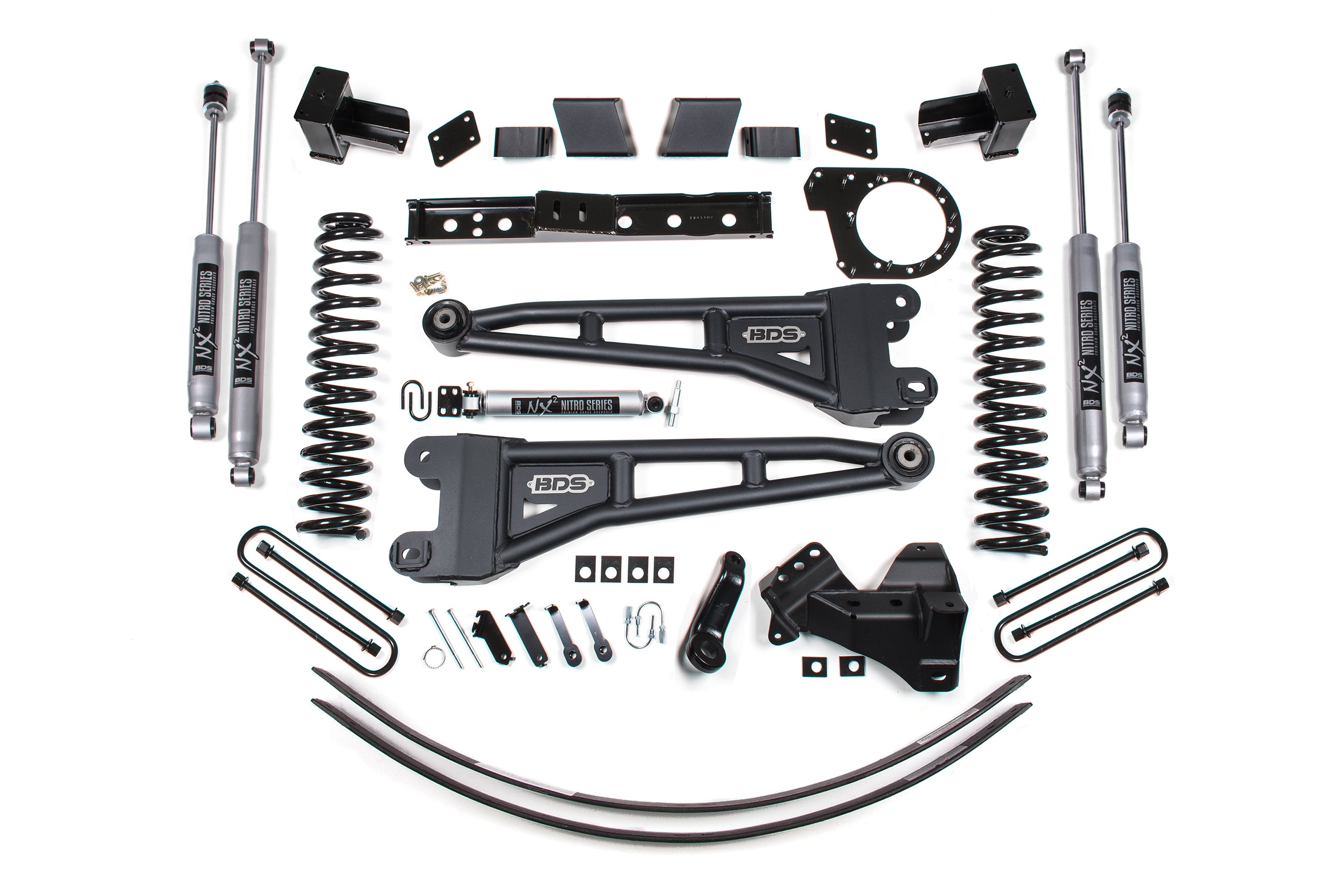 6 Inch Lift Kit w/ Radius Arm | Ford F250/F350 Super Duty (17-19) 4WD | Diesel - 5 Inch Block with 3 Leaf Main / FOX 2.5 Performance Elite