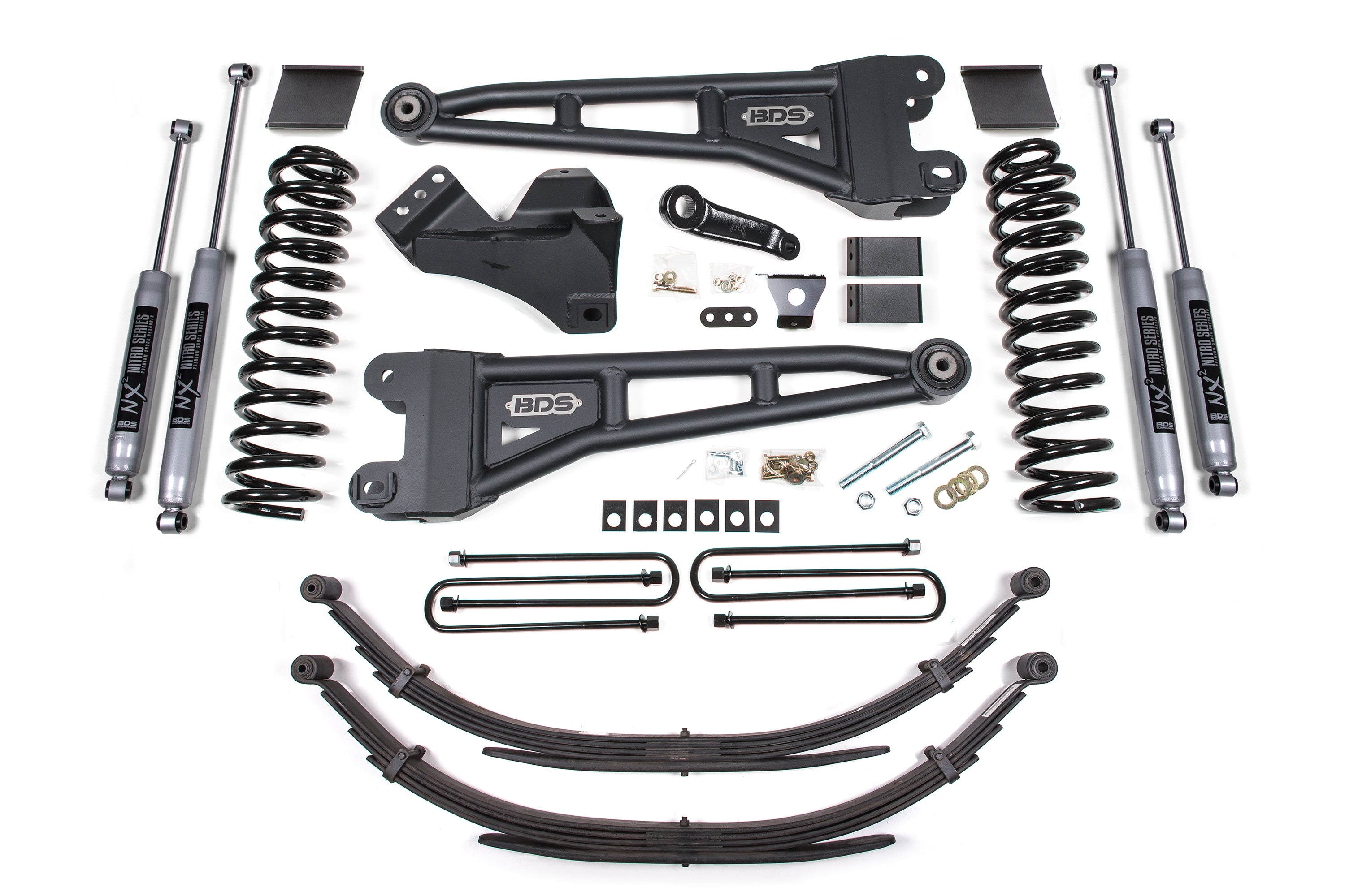 6 Inch Lift Kit w/ Radius Arm | Ford F250/F350 Super Duty (11-16) 4WD | Gas - Factory 3 Inch Rear Blocks / NX2 Nitro Series