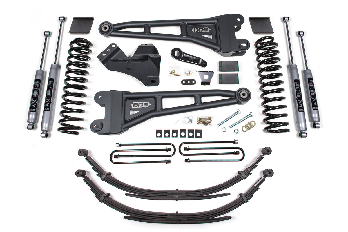 6 Inch Lift Kit w/ Radius Arm | Ford F250/F350 Super Duty (11-16) 4WD | Diesel - Factory 3 Inch Rear Blocks / NX2 Nitro Series
