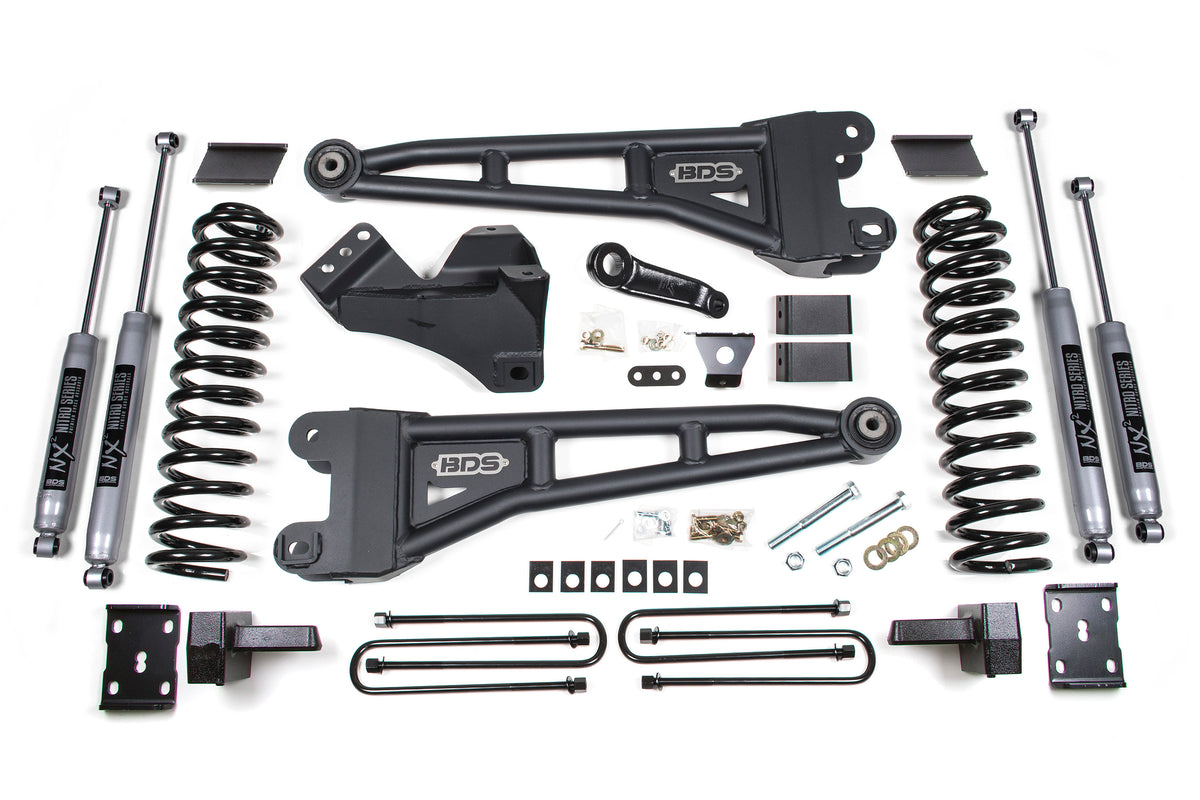 4 Inch Lift Kit w/ Radius Arm | Ford F250/F350 Super Duty (11-16) 4WD | Diesel - 5 Inch Block Kit / NX2 Nitro Series