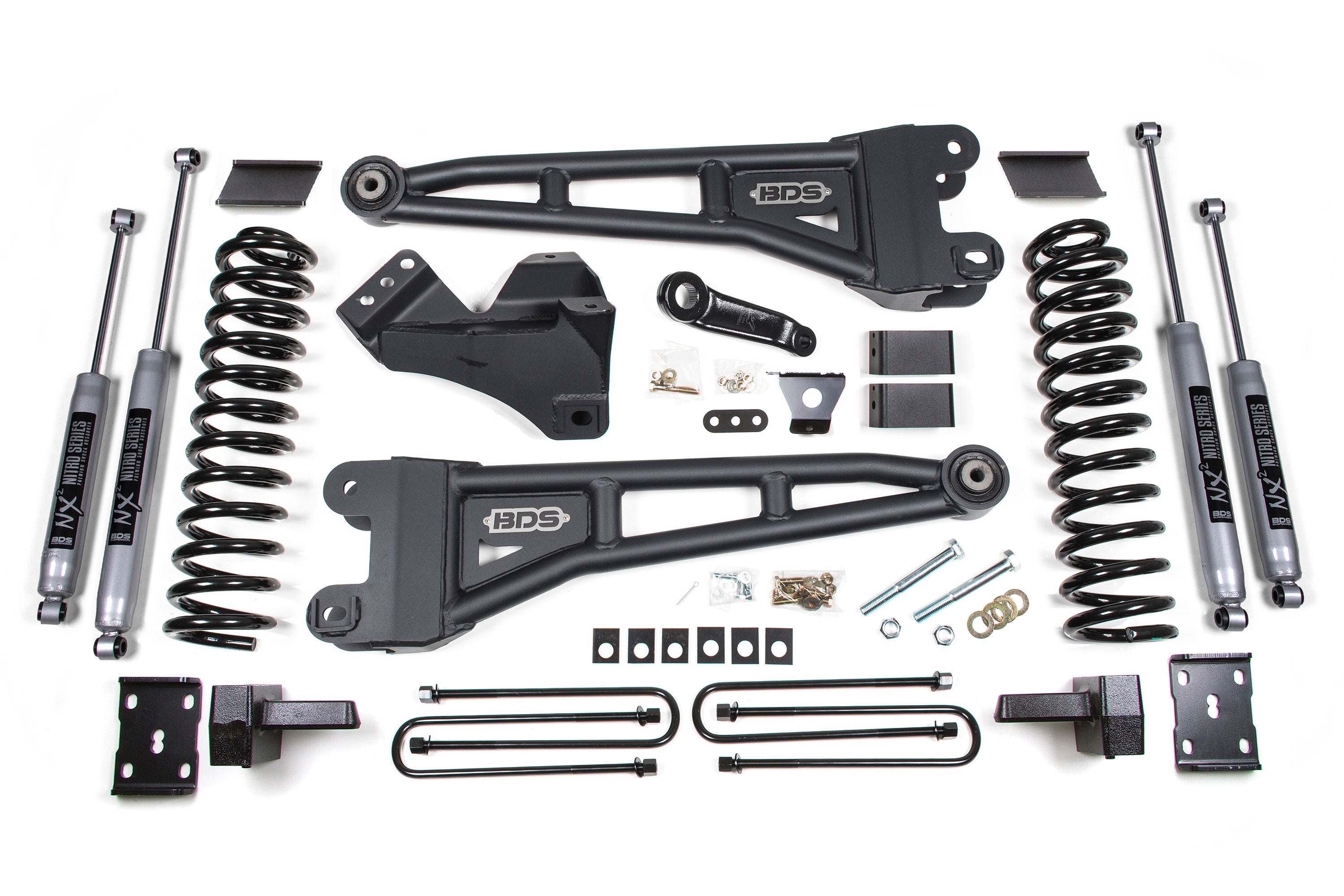 4 Inch Lift Kit w/ Radius Arm | Ford F250/F350 Super Duty (11-16) 4WD | Diesel - Leaf Springs / NX2 Nitro Series