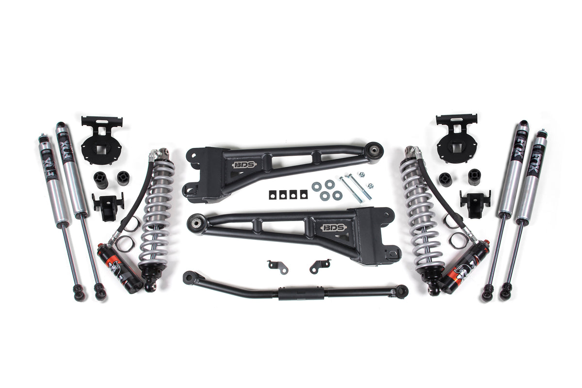 2.5 Inch Lift Kit w/ Radius Arm | FOX 2.5 Performance Elite Coilover Conversion | Ford F250/F350 Super Duty (11-16) 4WD | Diesel - 5 Inch Block Kit