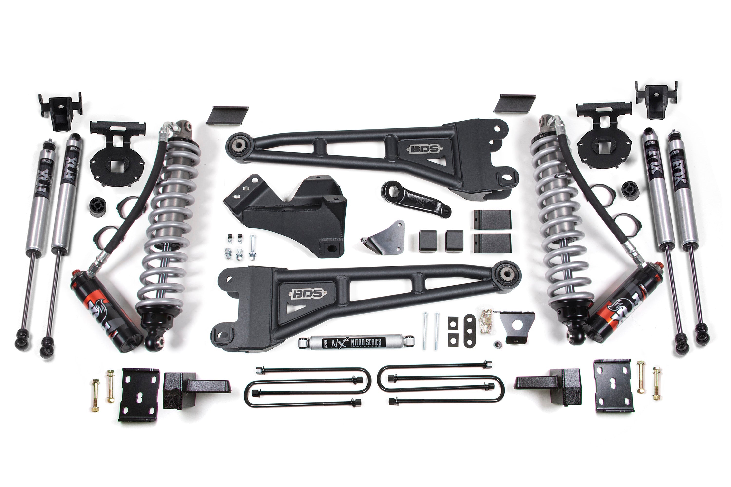 BDS 6 Inch Lift Kit w/ Radius Arm with FOX 2.5 Performance Elite Coil-Over Conversion for Ford 2005-2007 F250/F350 Super Duty 4WD Diesel