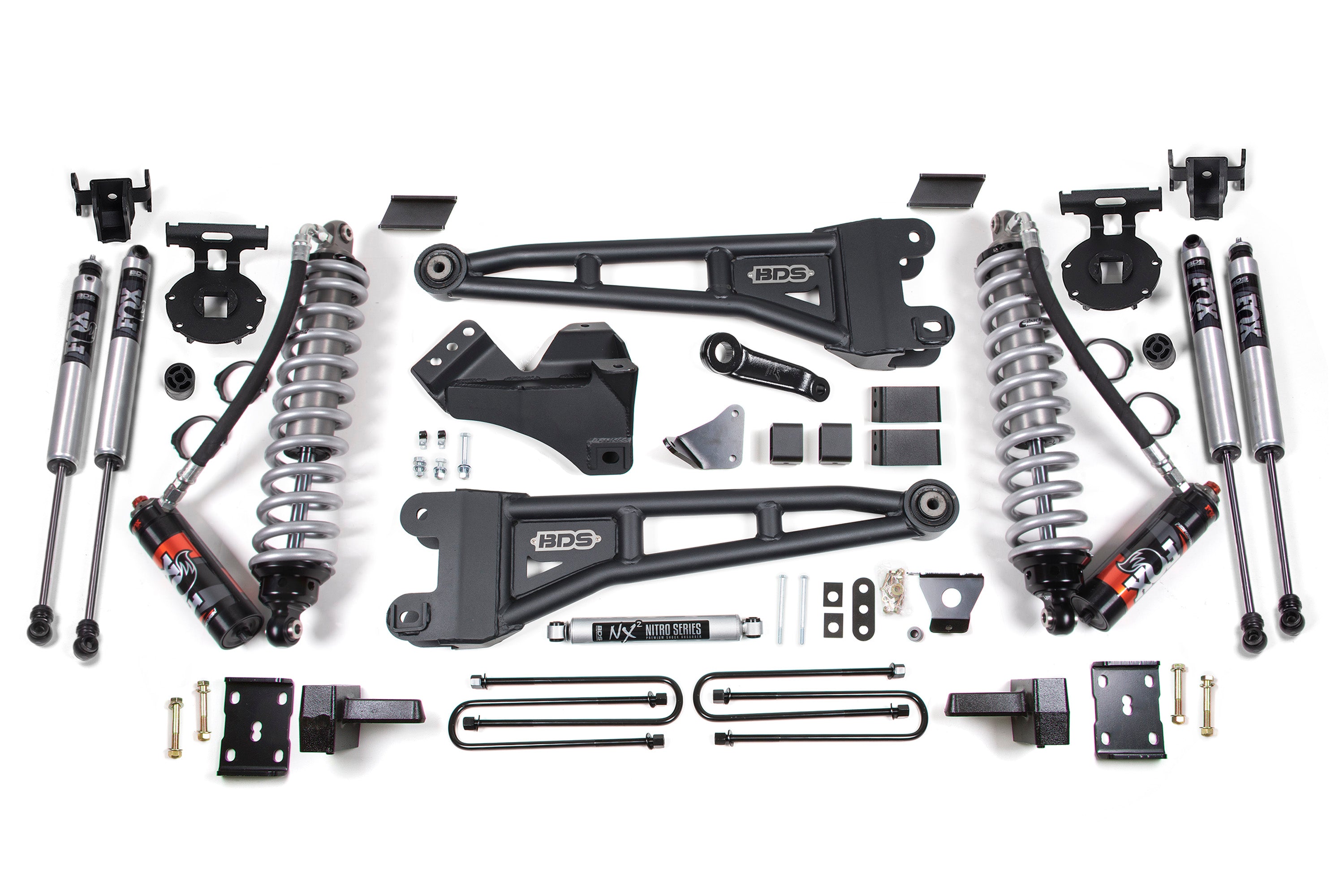 6 Inch Lift Kit w/ Radius Arm | FOX 2.5 Performance Elite Coil-Over Conversion | Ford F250/F350 Super Duty (05-07) 4WD | Diesel - 4 Inch Block Kit With Overload