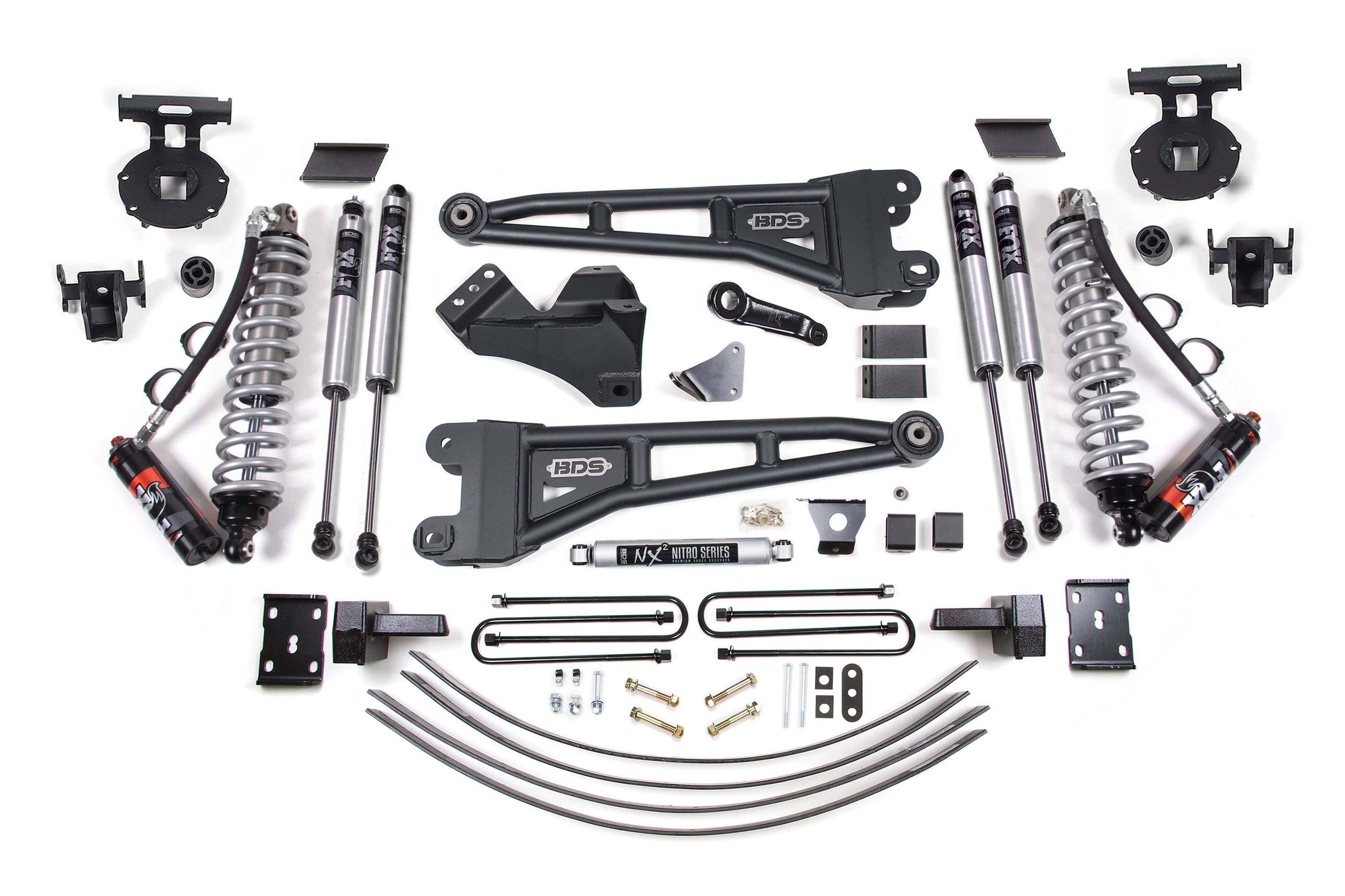 BDS 6 Inch Lift Kit w/ Radius Arm with FOX 2.5 Performance Elite Coil-Over Conversion for Ford 2005-2007 F250/F350 Super Duty 4WD Diesel