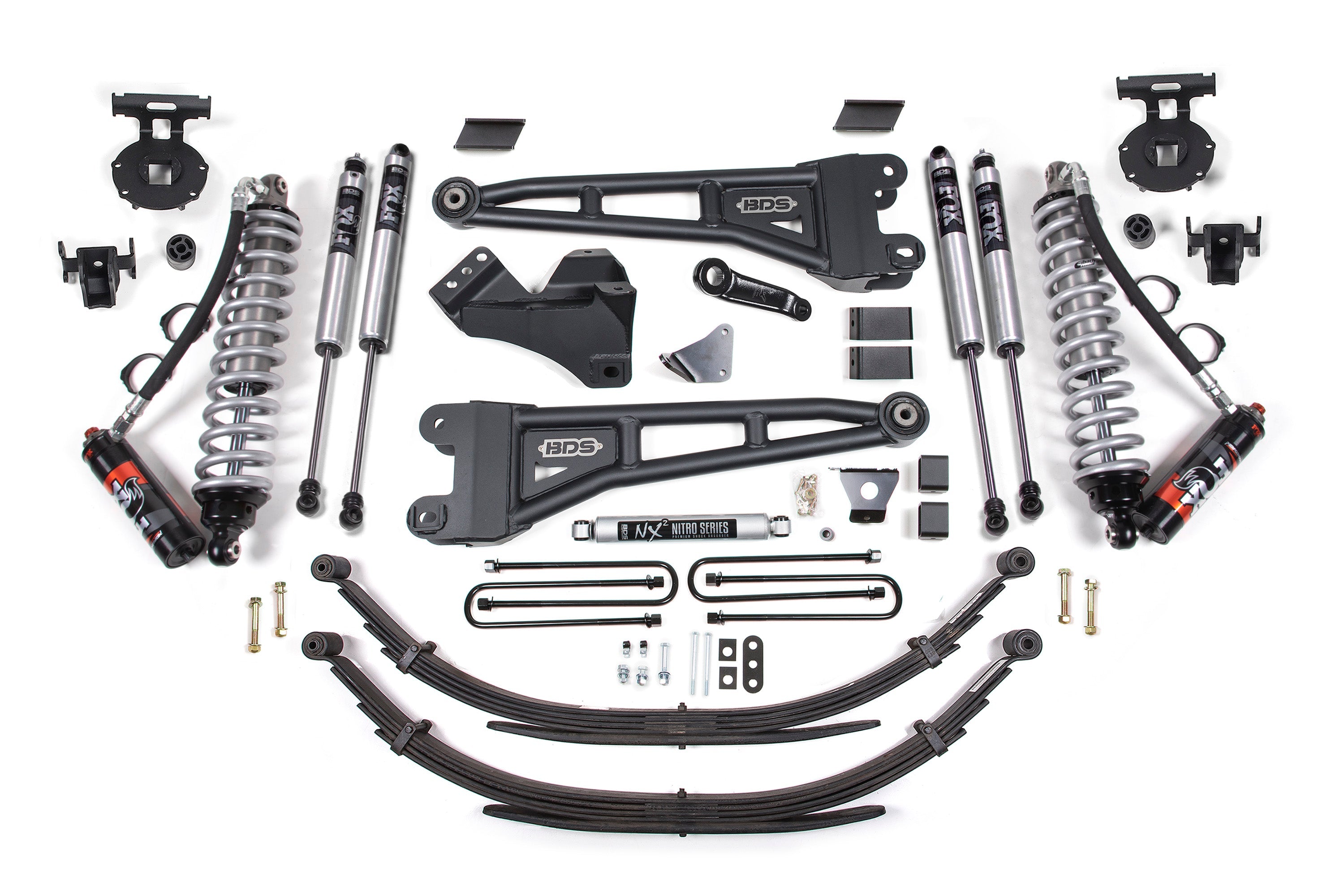 BDS 6 Inch Lift Kit w/ Radius Arm with FOX 2.5 Performance Elite Coil-Over Conversion for Ford 2005-2007 F250/F350 Super Duty 4WD Diesel