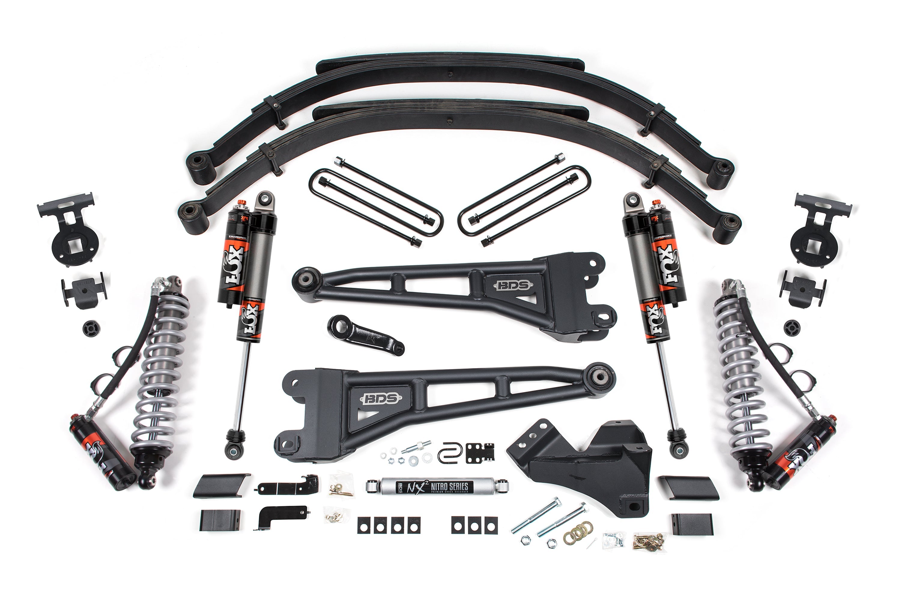 BDS 5 Inch Radius Arm Lift Kit w/ FOX 2.5 Performance Elite Coilovers Ford F-250 & F-350 Super Duty 4WD Diesel (2023–2026)