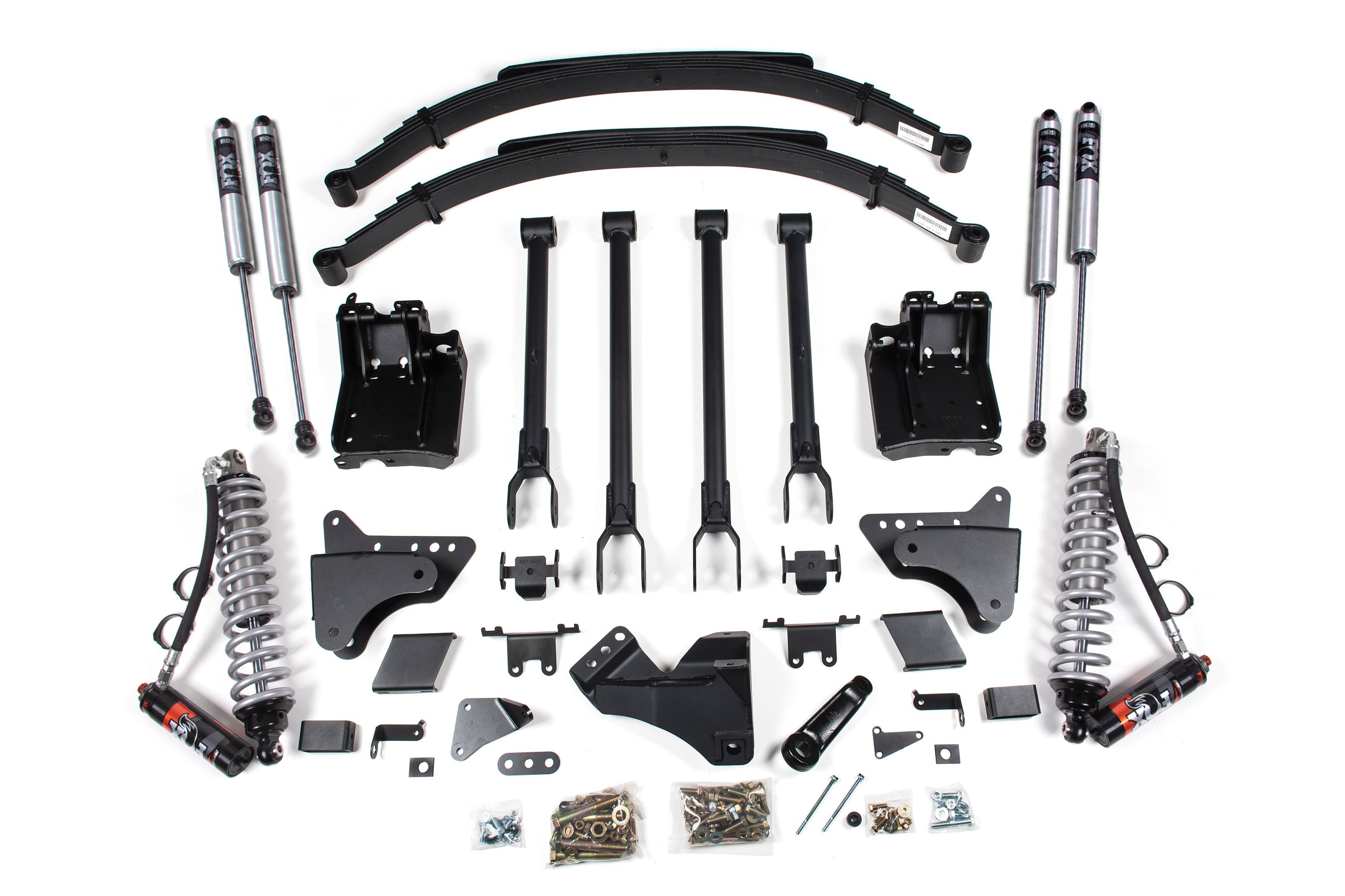 BDS 6 Inch Lift Kit w/ 4-Link & FOX 2.5 Performance Elite Coil-Over Conversion for 2011-2016 Ford F250/F350 Super Duty 4WD Diesel
