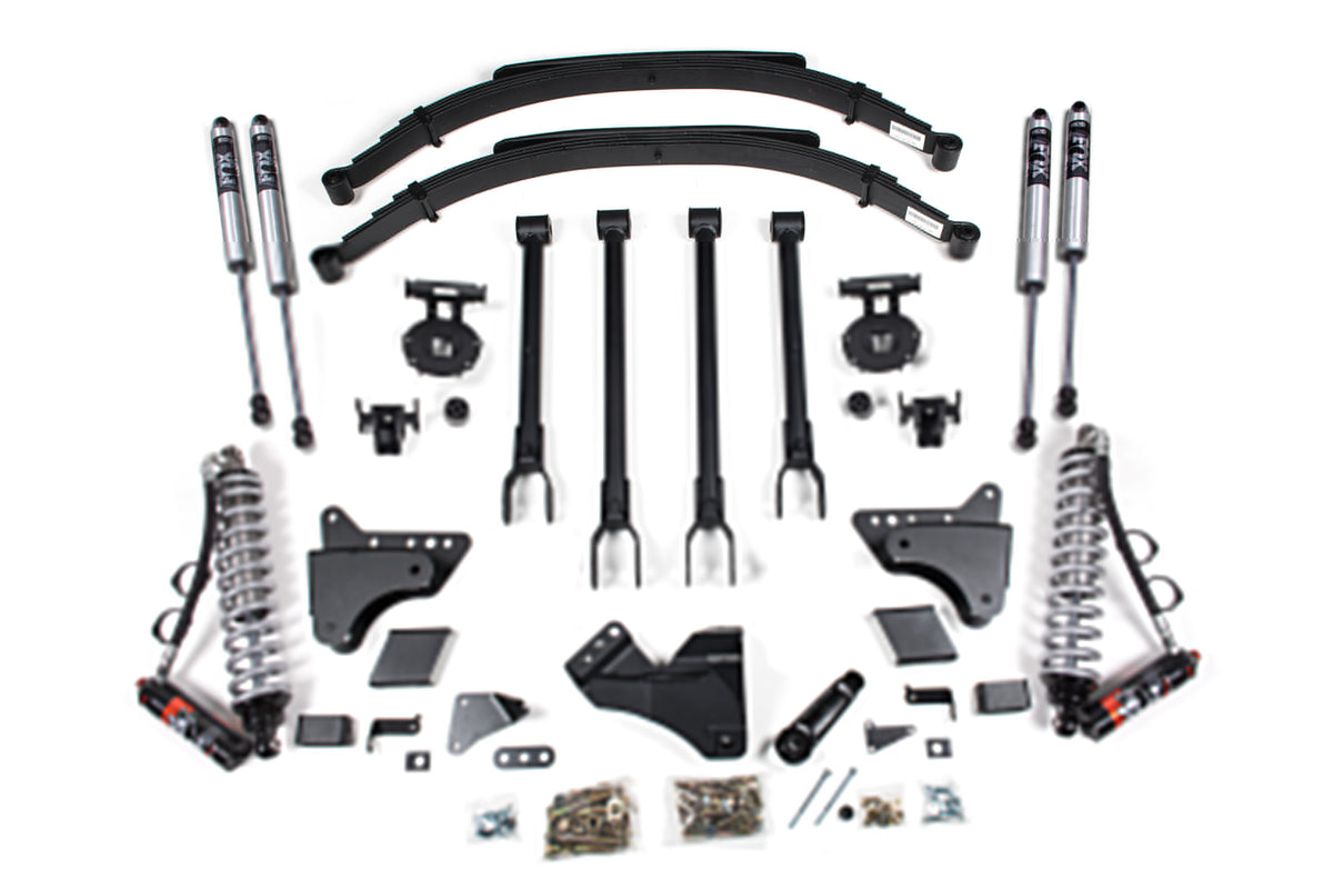 6 Inch Lift Kit w/ 4-Link | FOX 2.5 Performance Elite Coil-Over Conversion | Ford F250/F350 Super Duty (11-16) 4WD | Diesel - Factory 3 Inch Rear Blocks