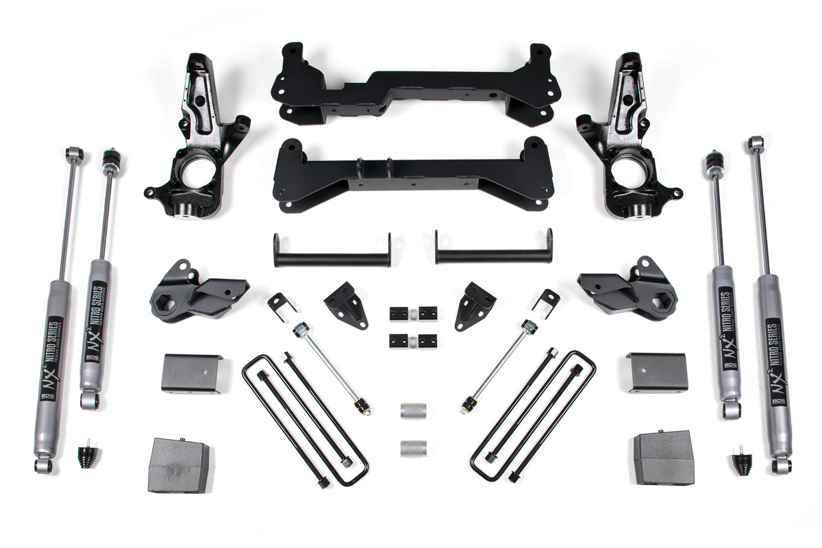 7 Inch Lift Kit | Chevy Silverado or GMC Sierra 2500HD (01-10) 2WD - Carrier Below Crossmember / NX2 Nitro Series