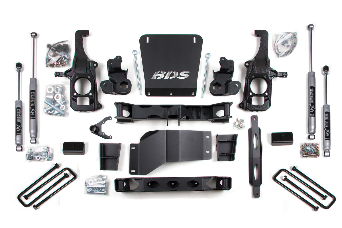 6.5 Inch Lift Kit | Chevy Silverado or GMC Sierra 2500HD/3500 (11-19) - 3 Inch Block Kit With Overload / FOX 2.5 Performance Elite