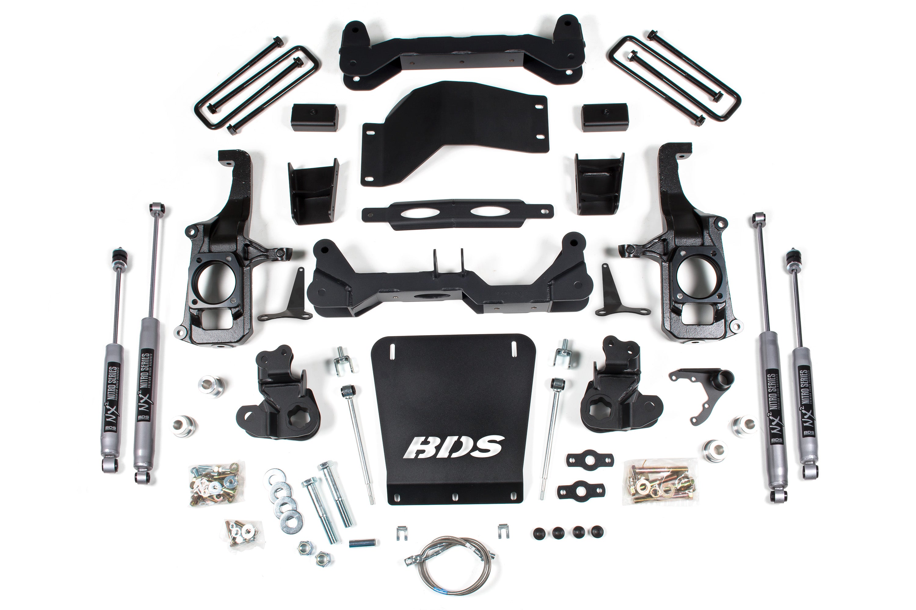 4.5 Inch Lift Kit | Chevy Silverado or GMC Sierra 2500HD/3500HD (11-19) - 2 Inch Block Kit With Overload / NX2 Nitro Series