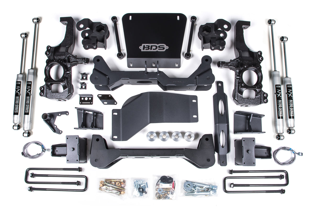 6.5 Inch Lift Kit | Chevy Silverado or GMC Sierra 2500HD/3500HD (20-26) 4WD - 5 Inch Block Kit With Overload / FOX 2.0 Performance Series