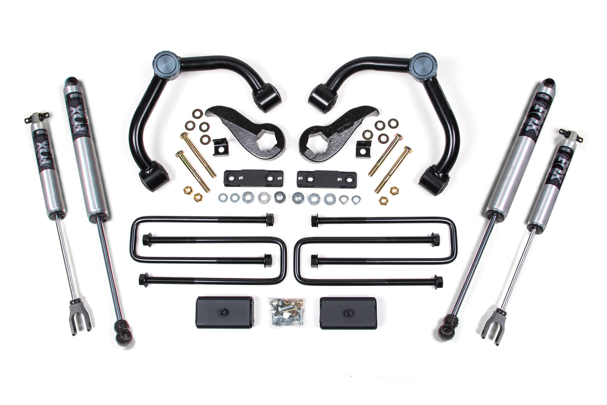 3 Inch Lift Kit | Chevy Silverados or GMC Sierra 2500HD/3500HD (20-26) - 2 Inch Block Kit With Overload / FOX 2.5 Performance Elite