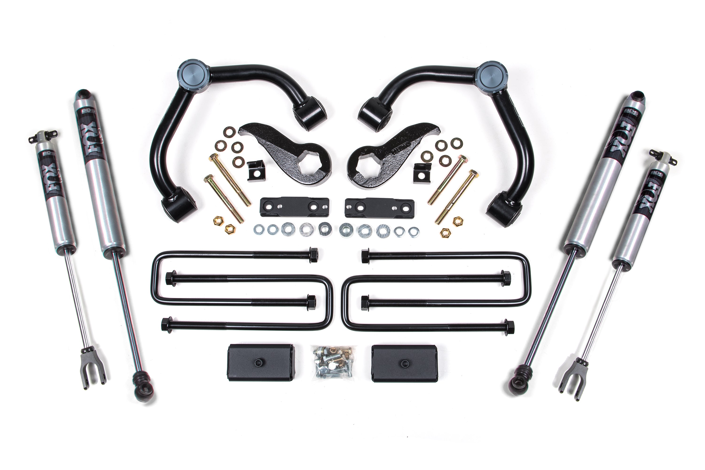 3 Inch Lift Kit | Chevy Silverados or GMC Sierra 2500HD/3500HD (20-26) - 2 Inch Block Kit With Overload / FOX 2.0 Performance Series