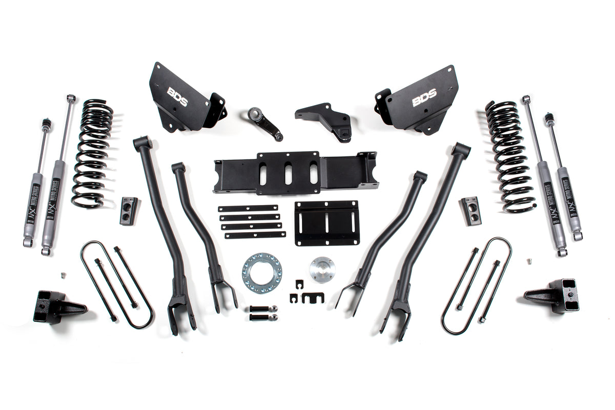 6 Inch Lift Kit w/ 4-Link | Ram 3500 (13-18) 4WD | Diesel - 5 Inch Block Kit / 8 Bolt / FOX 2.5 Performance Elite