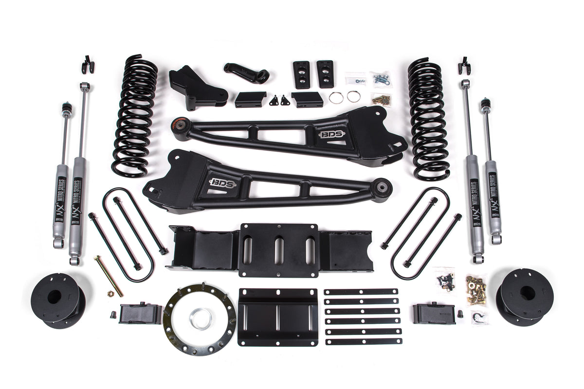 4 Inch Lift Kit w/ Radius Arm | Ram 3500 (19-23) 4WD | Gas - With Factory Rear Overload Leaf / FOX 2.0 Performance Series