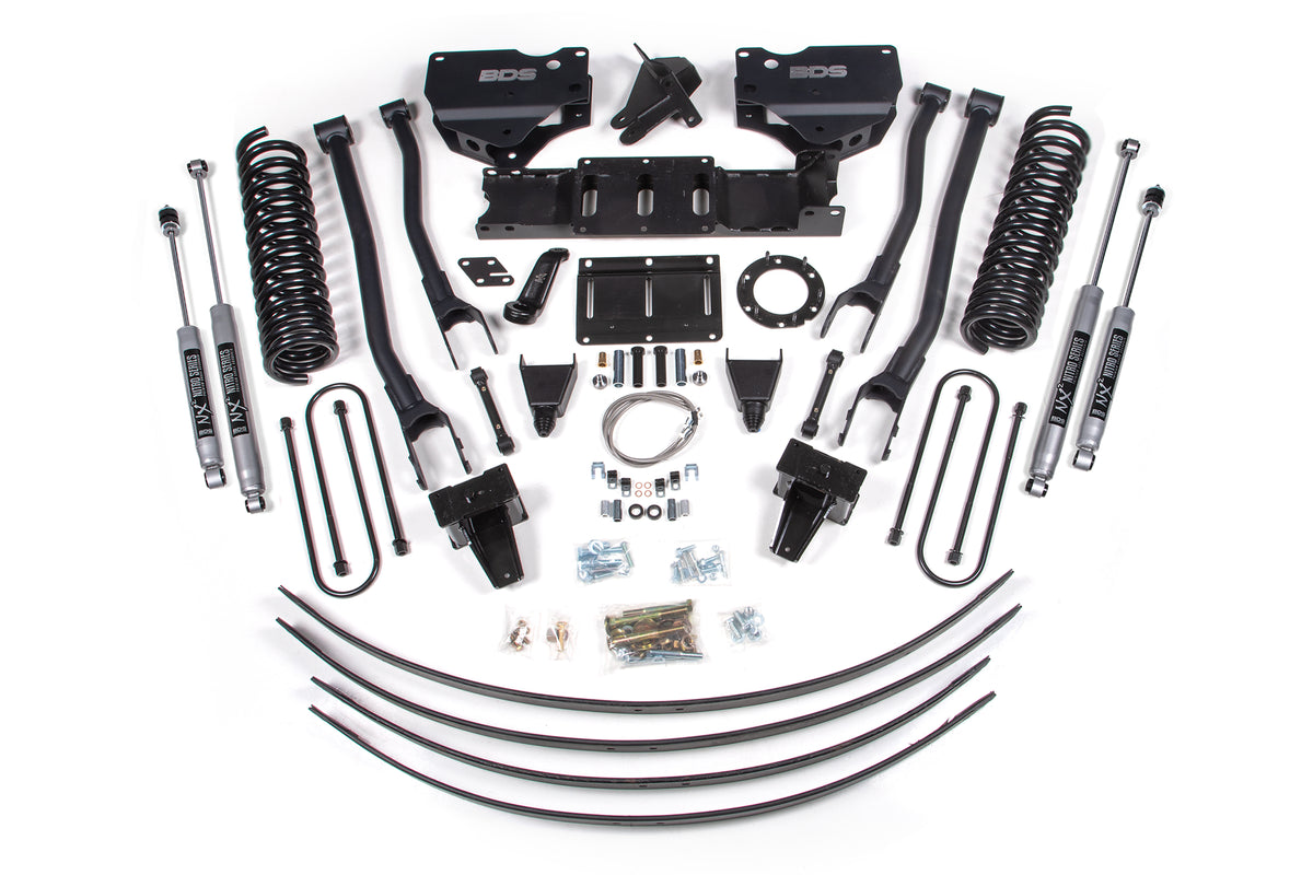 8 Inch Lift Kit w/ 4-Link | Ram 3500 (19-24) 4WD | Diesel - With Factory Rear Overload Leaf / 8 Bolt / FOX 2.0 Performance Series