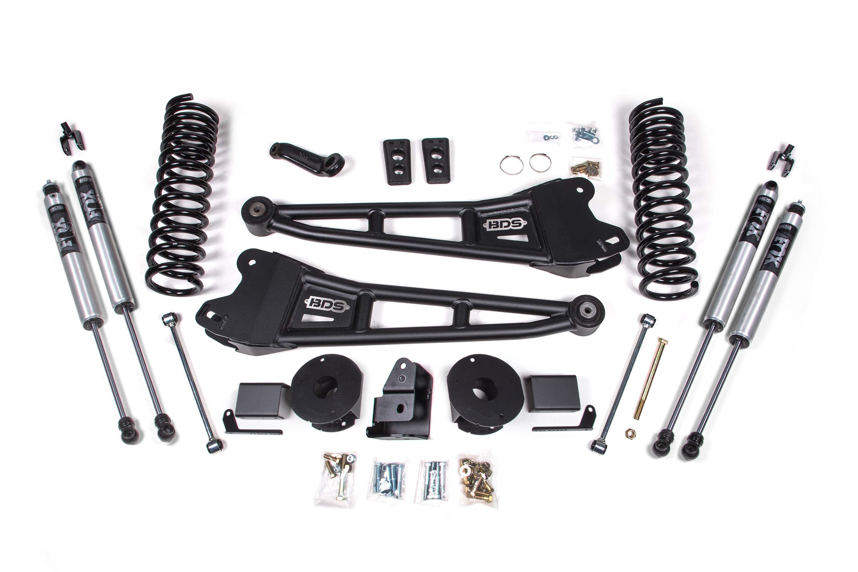 BDS 4 Inch Lift Kit w/ Radius Arm for 2014-2018 Ram 2500 w/ Rear Air Ride 4WD Diesel