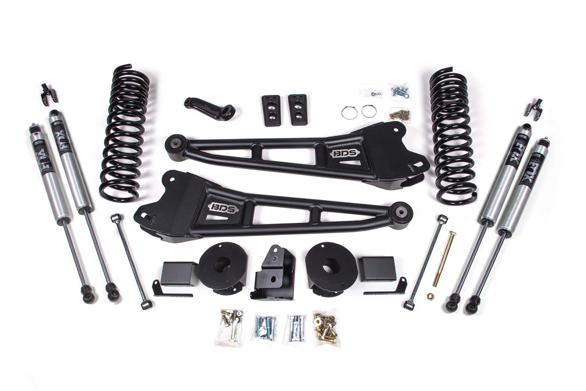 BDS 4 Inch Lift Kit w/ Radius Arm for 2014-2018 Ram 2500 w/ Rear Air Ride 4WD Diesel