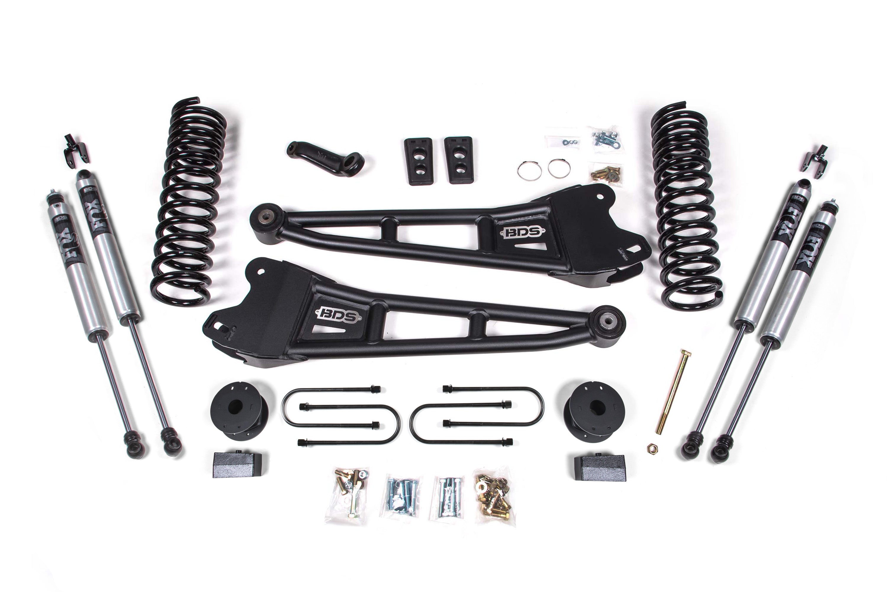 BDS 4 Inch Lift Kit w/ Radius Arm for 2013-2018 Ram 3500 w/ Rear Air Ride 4WD Gas