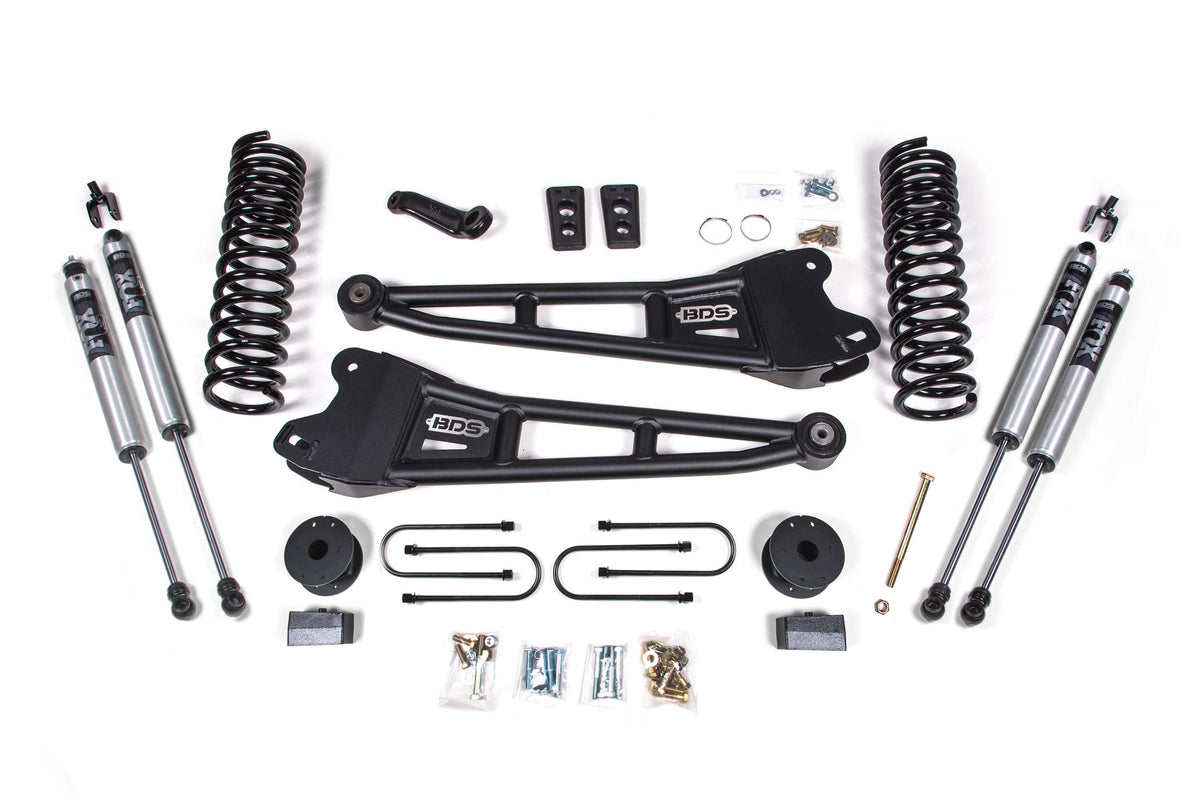 BDS 4 Inch Lift Kit w/ Radius Arm for 2013-2018 Ram 3500 w/ Rear Air Ride 4WD Diesel