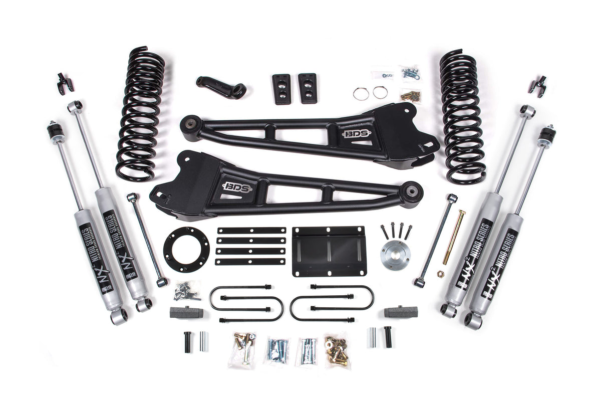 6 Inch Lift Kit w/ Radius Arm | Ram 3500 (13-18) 4WD | Diesel - 4.5 Inch Leaf Springs / 8 Bolt / FOX 2.5 Performance Elite