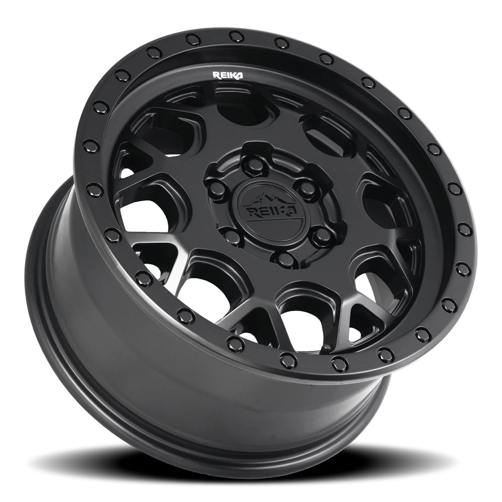 Reika R45 Marauder wheel in Satin Black – lay-down view