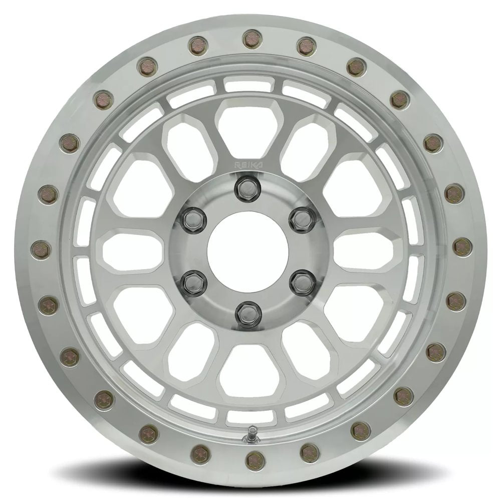 Reika R35 Rambler Beadlock wheel in Machined – face view